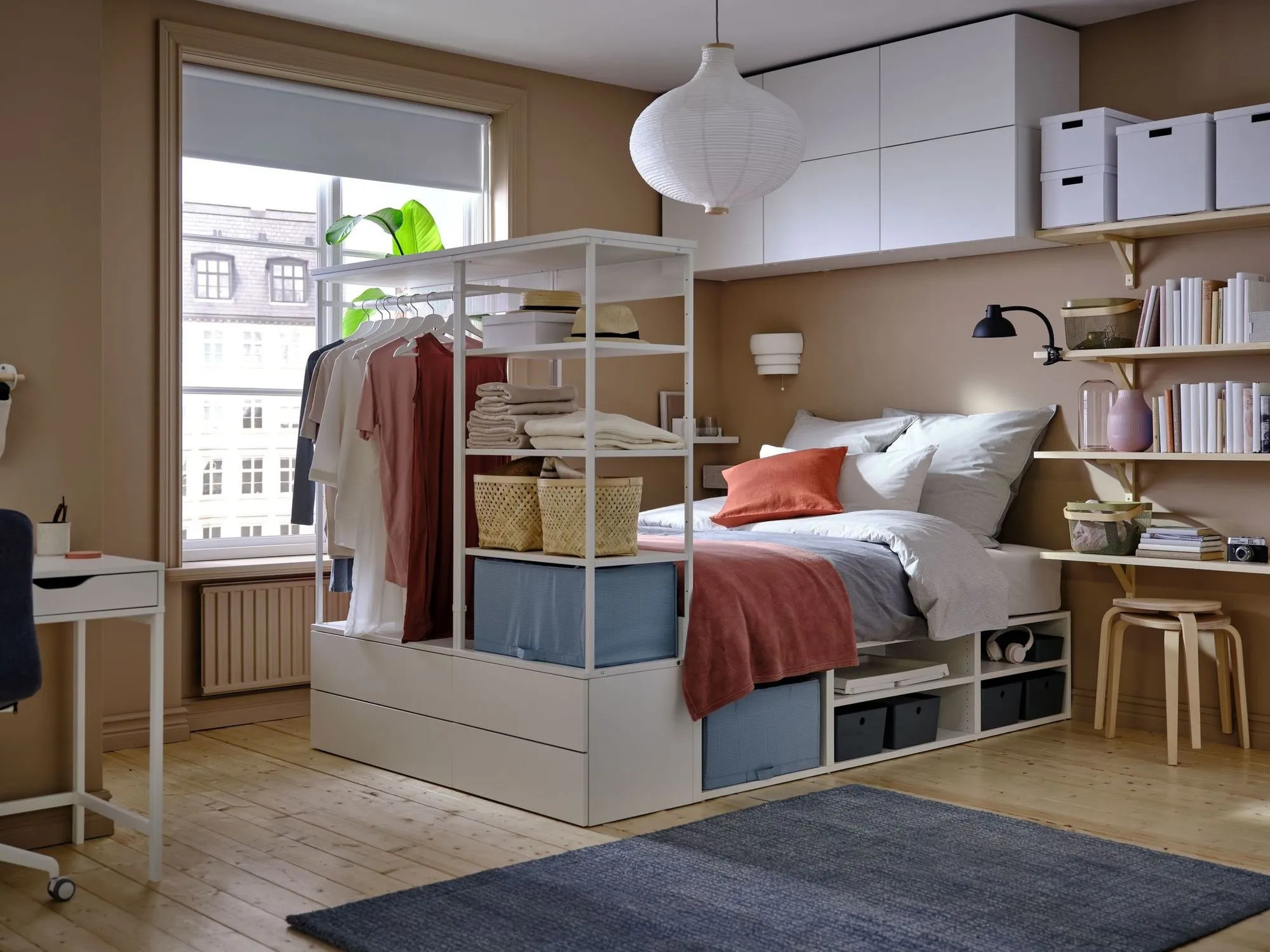 bed with a wardrobe bed with a wardrobe