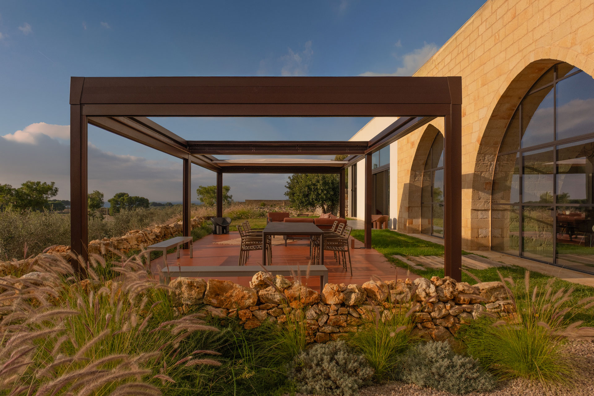 terrace with pergola masseria Li Cafari terrace with pergola masseria Li Cafari