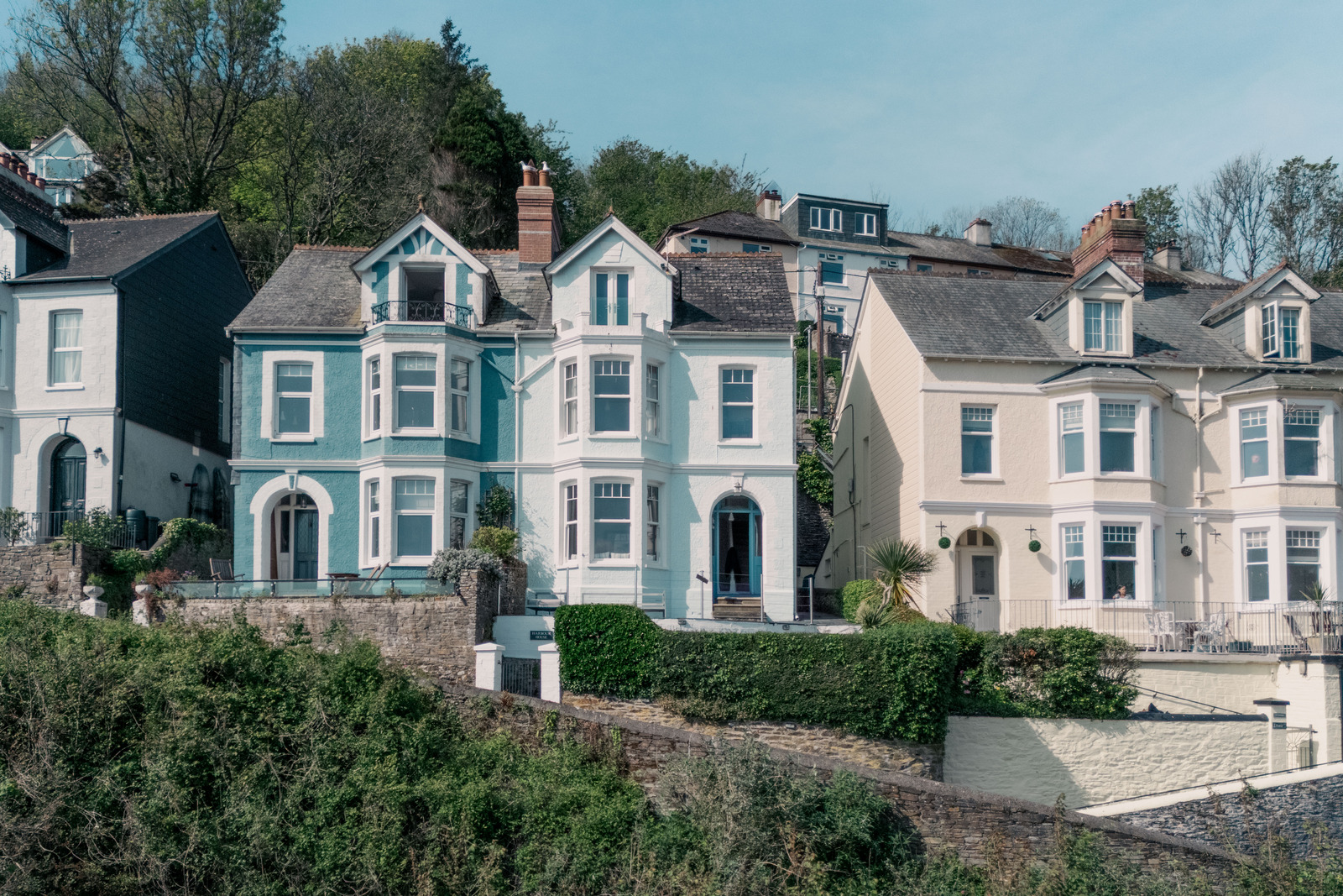 terraced Victorian houses near the sea