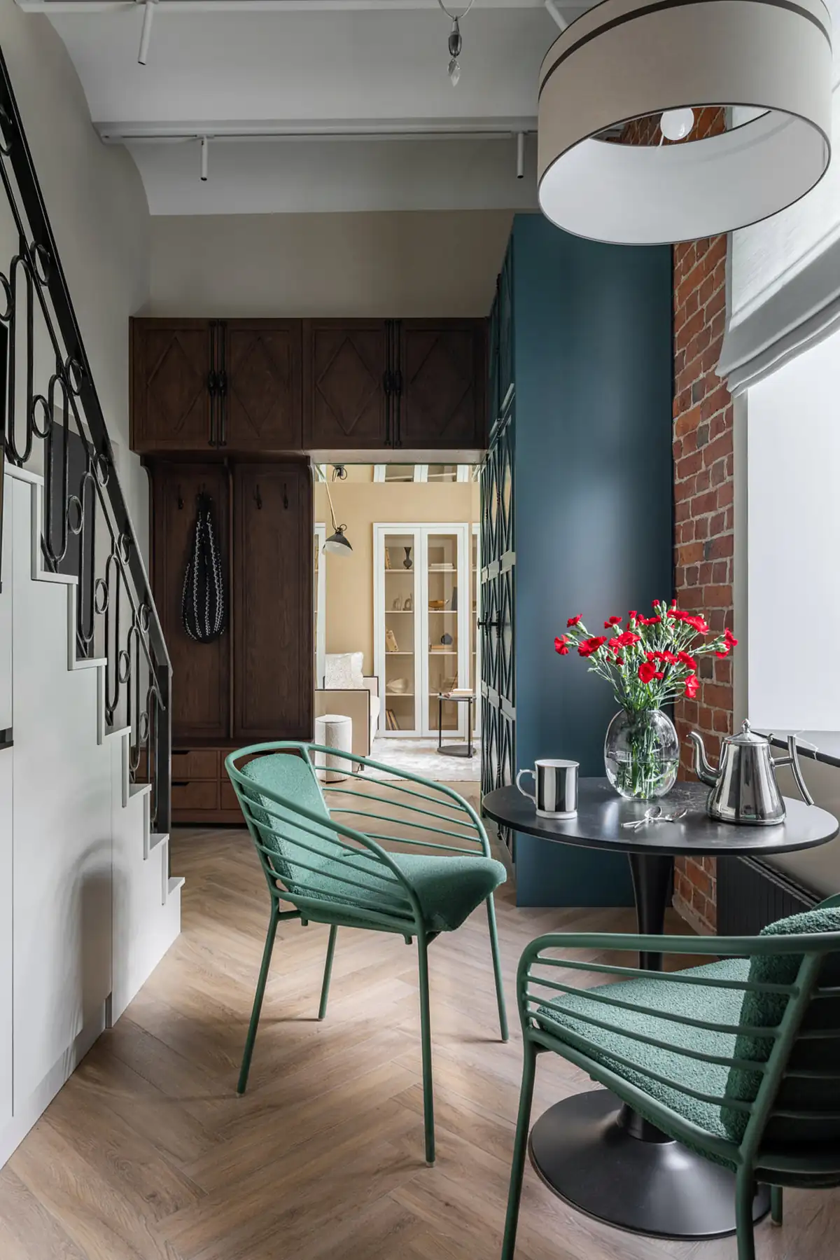 design space with stairs 23sqm studio flat contemporary decor
