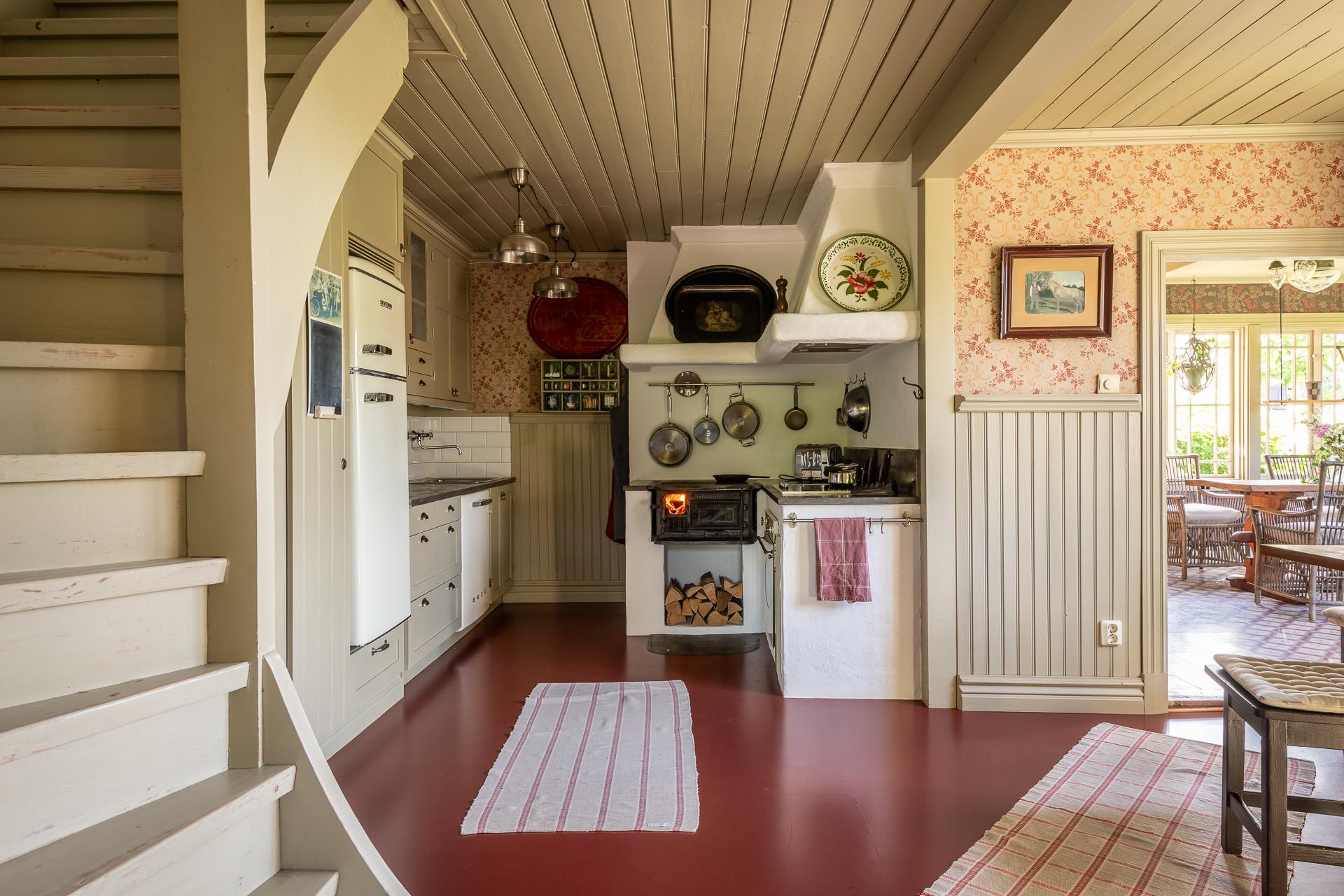 sage green kitchen with scandinavian decor