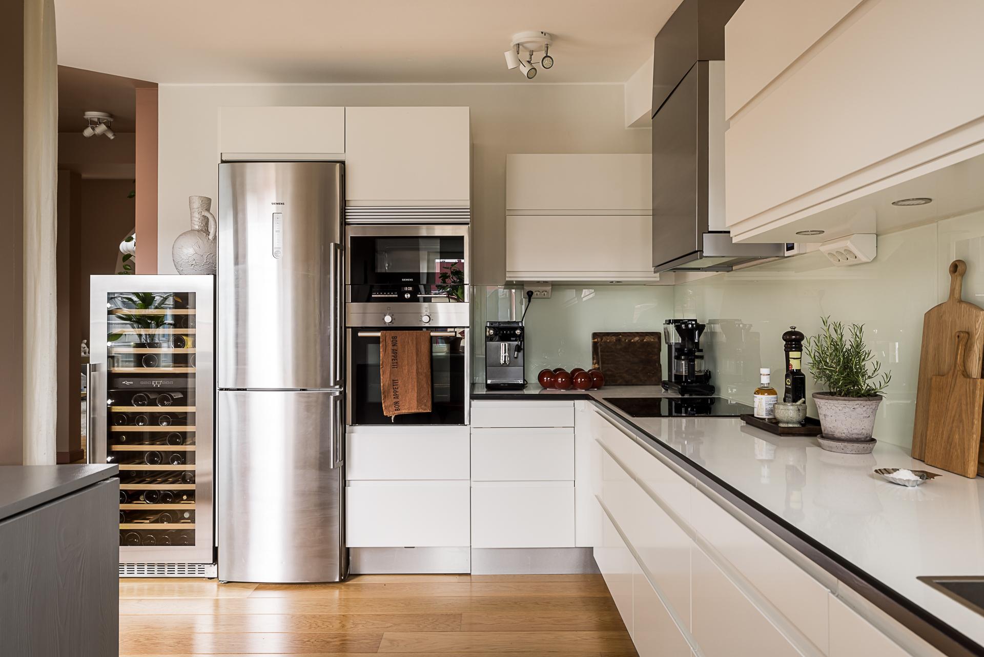 modern kitchen scandinavian decor apartment with IKEA PS 2026 floor lamp