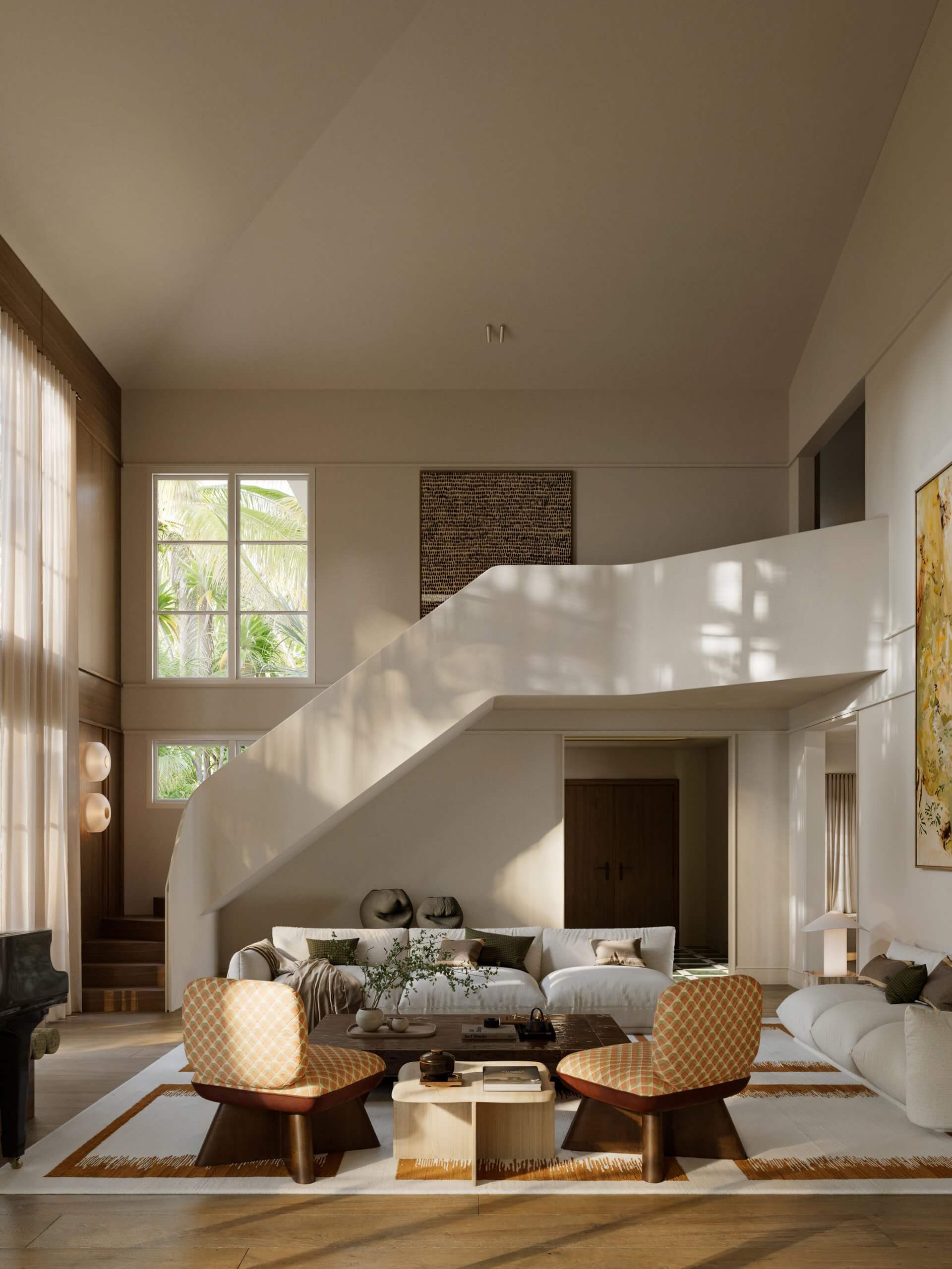living room contemporary decor with designer staircase living room contemporary decor with designer staircase