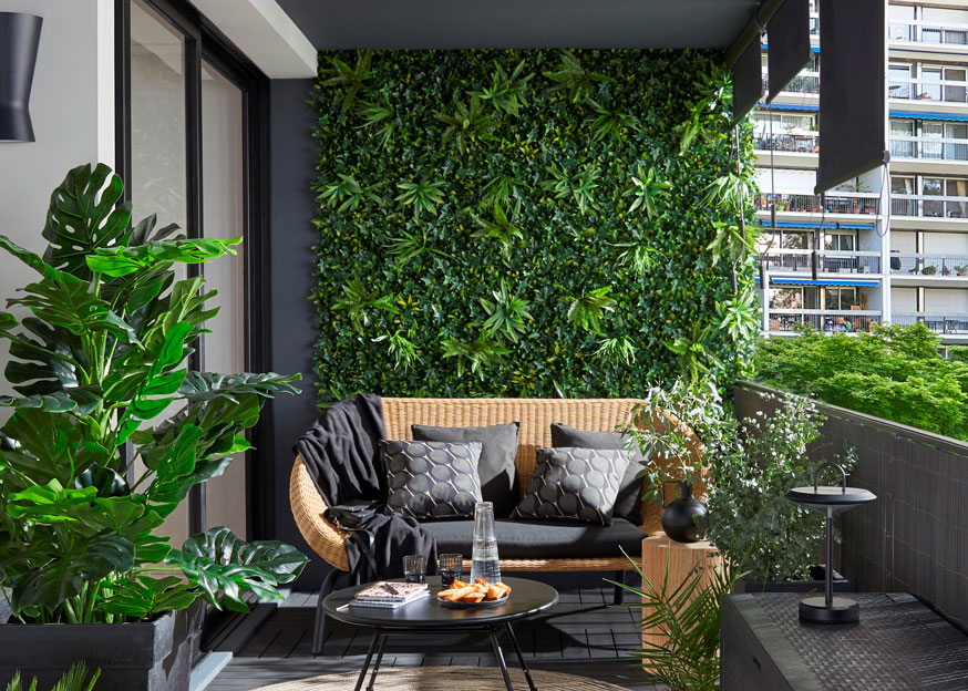 green wall on terrace