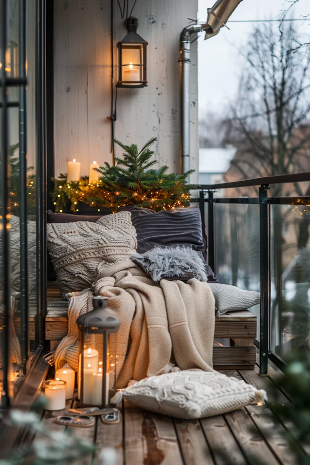furnished narrow balcony