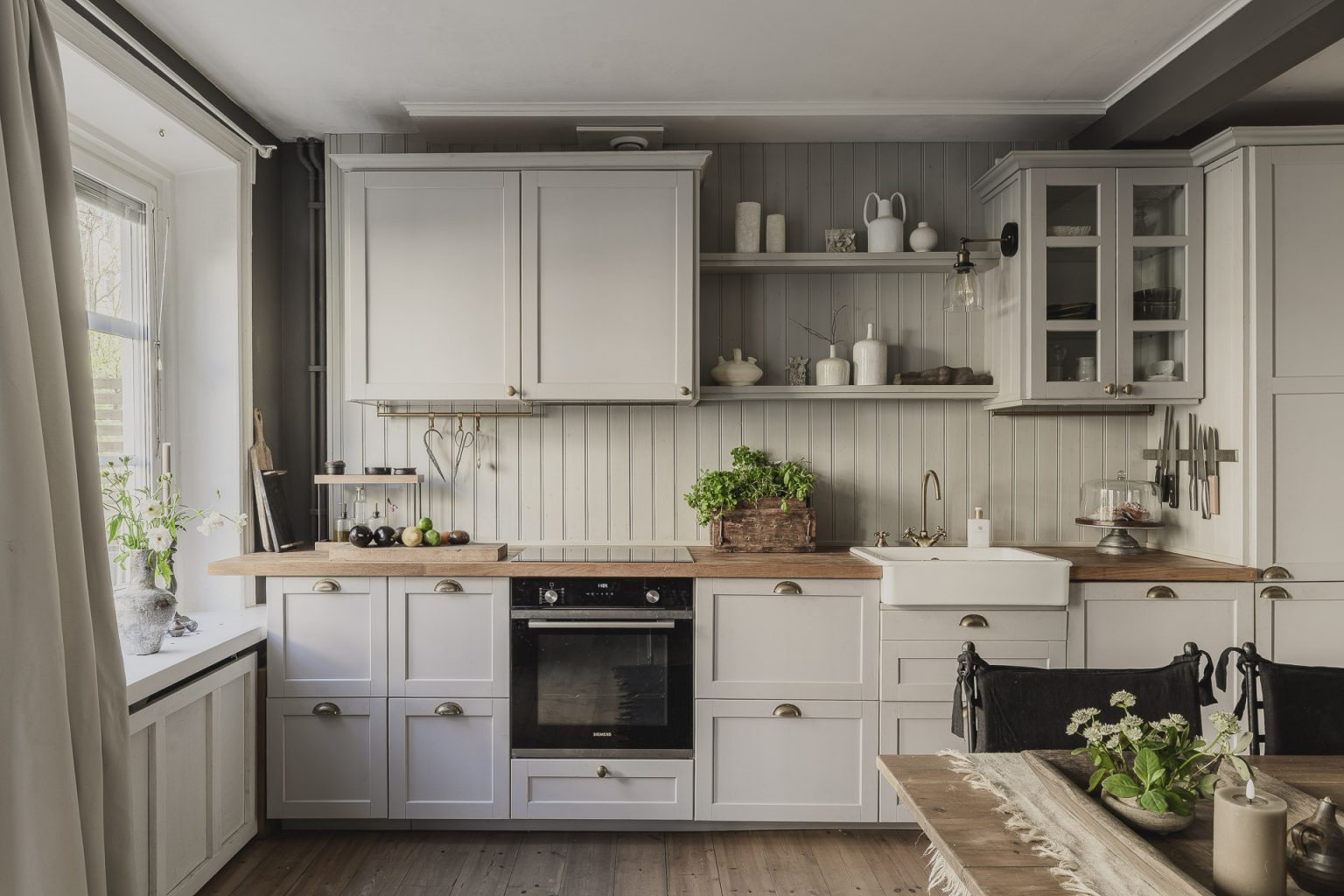 cuisine style campagne avec salle à manger décoration scandinave