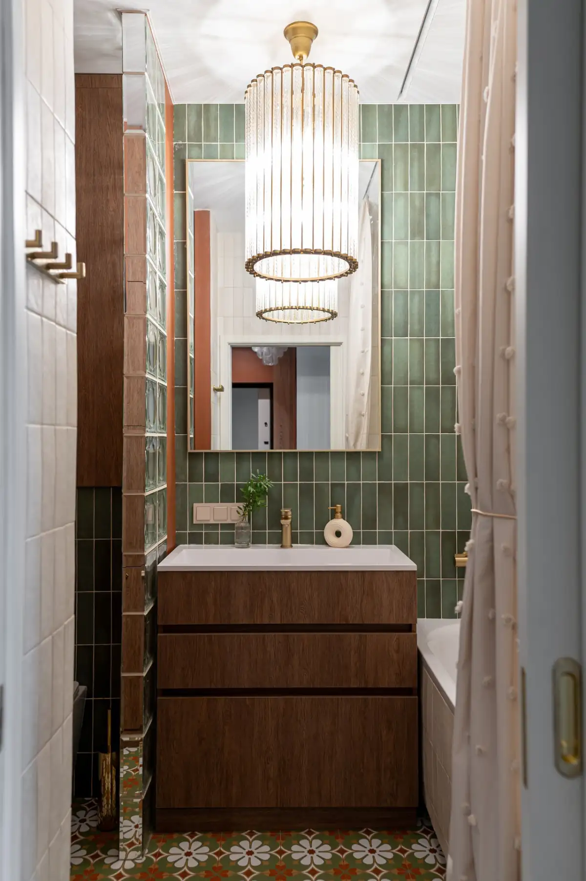 green and walnut bathroom green and walnut bathroom