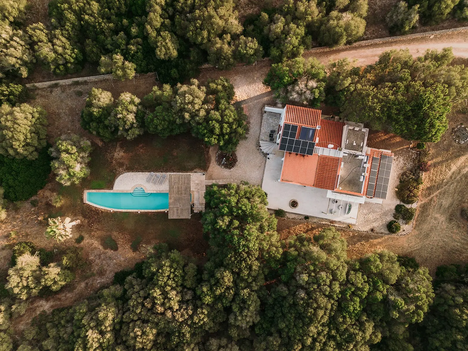 vue aérienne maison Minorque Casa Apolo