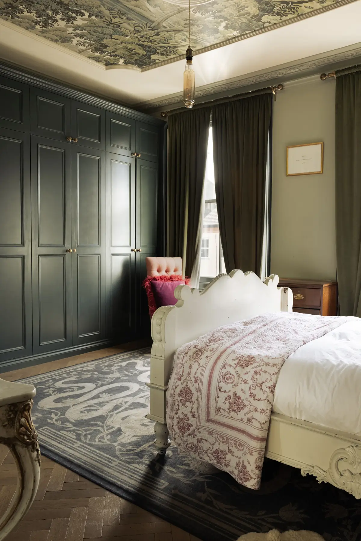 chambre style classique chic maison victorienne rénovée et agrandie à Londres
