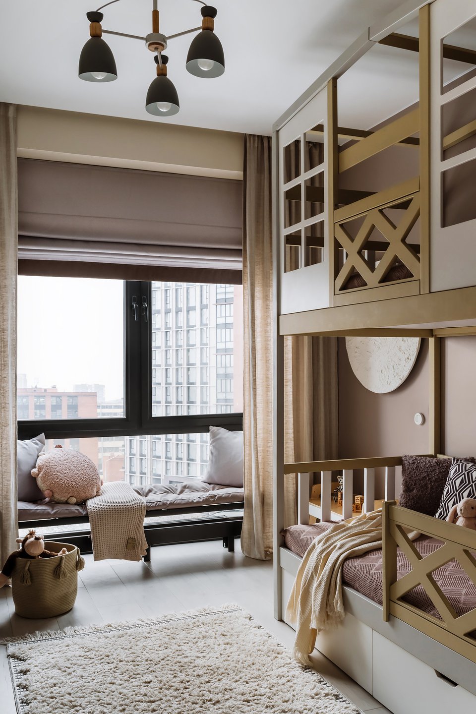 child's bedroom with bunk beds