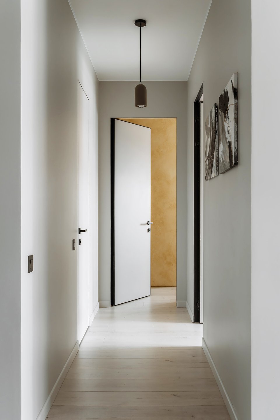 minimalist hallway 60sqm apartment contemporary decor