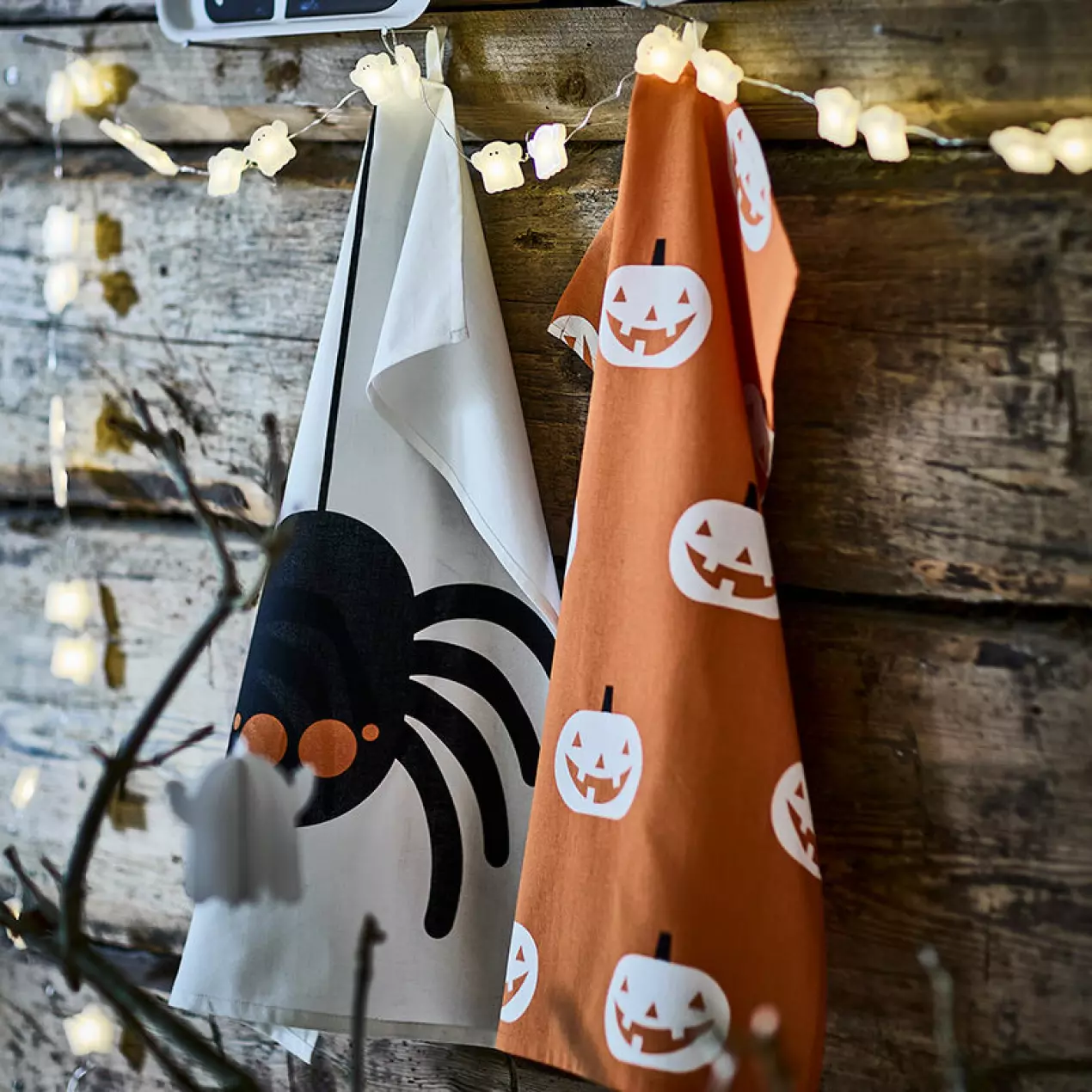 torchon orange décoration Halloween citrouilles torchon orange décoration Halloween citrouilles