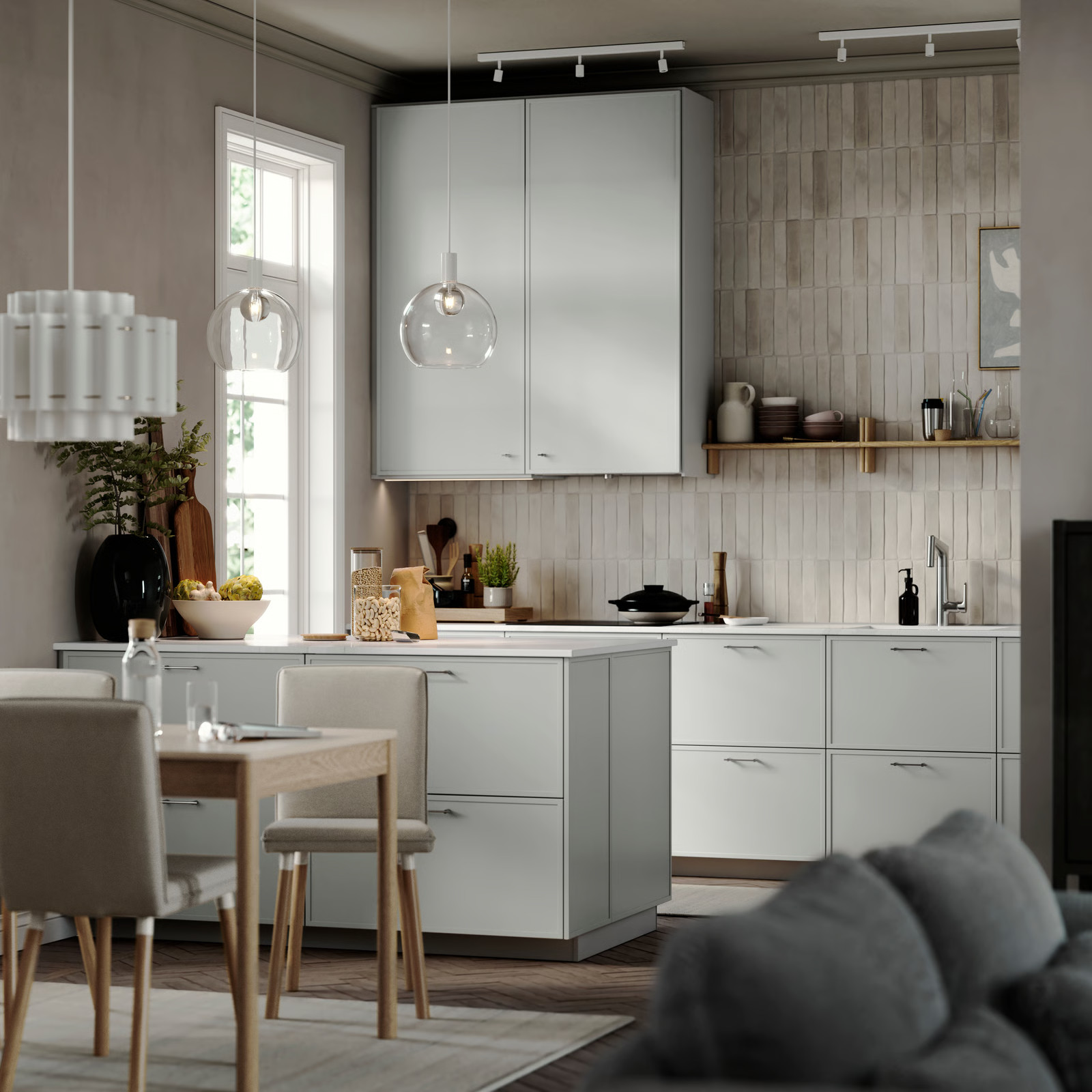 cuisine grise ouverte IKEA