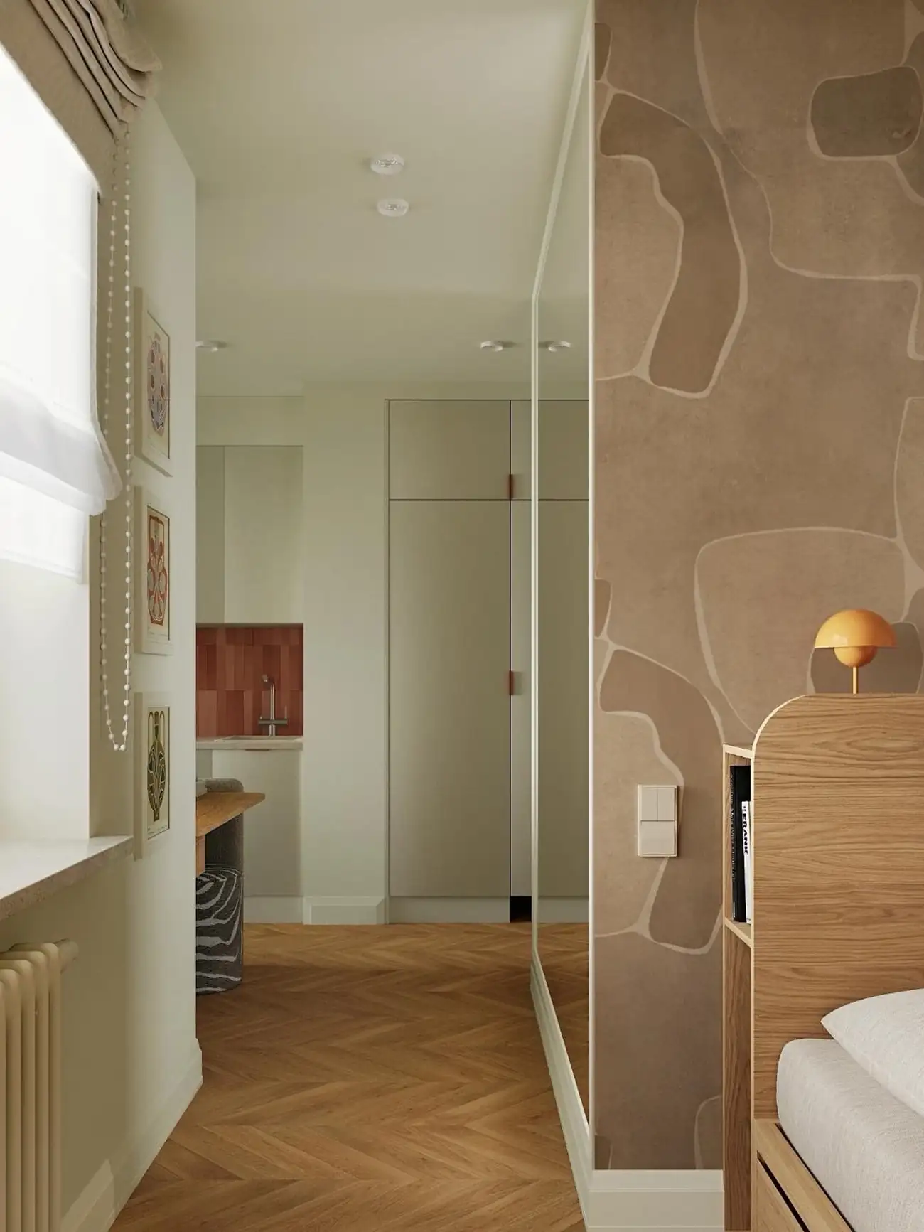bedroom in alcove 27sqm studio contemporary decor