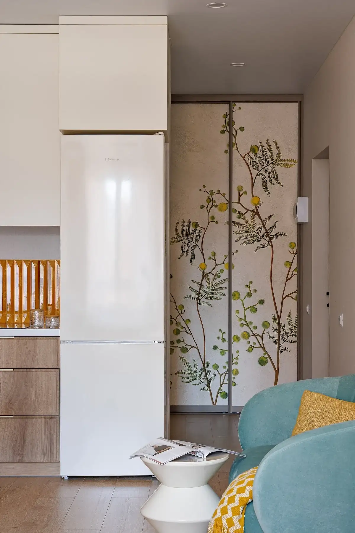 living room and entryway with cupboards modern 26sqm studio flat living room and entryway with cupboards modern 26sqm studio flat