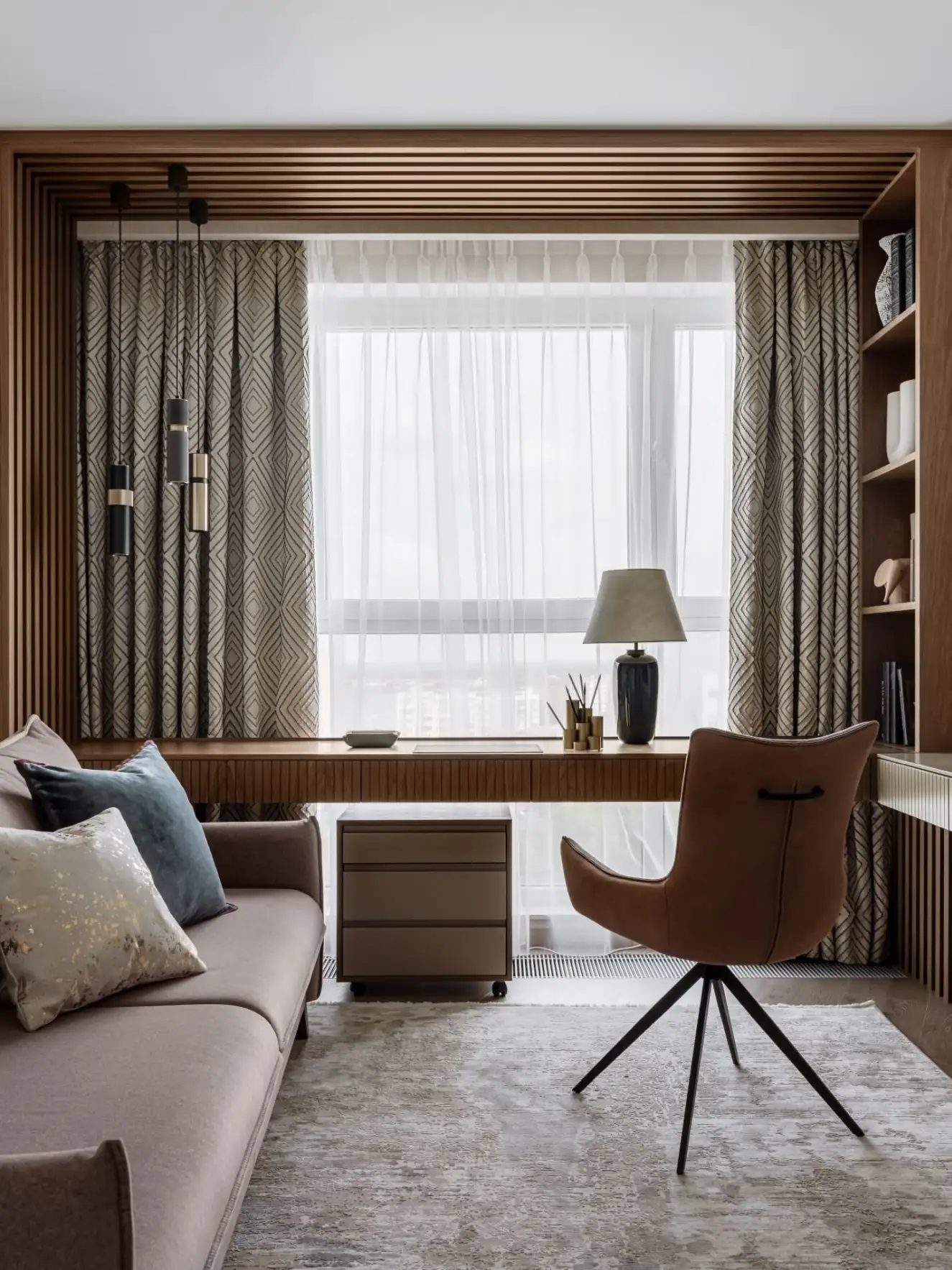 home office with floating desk home office with floating desk