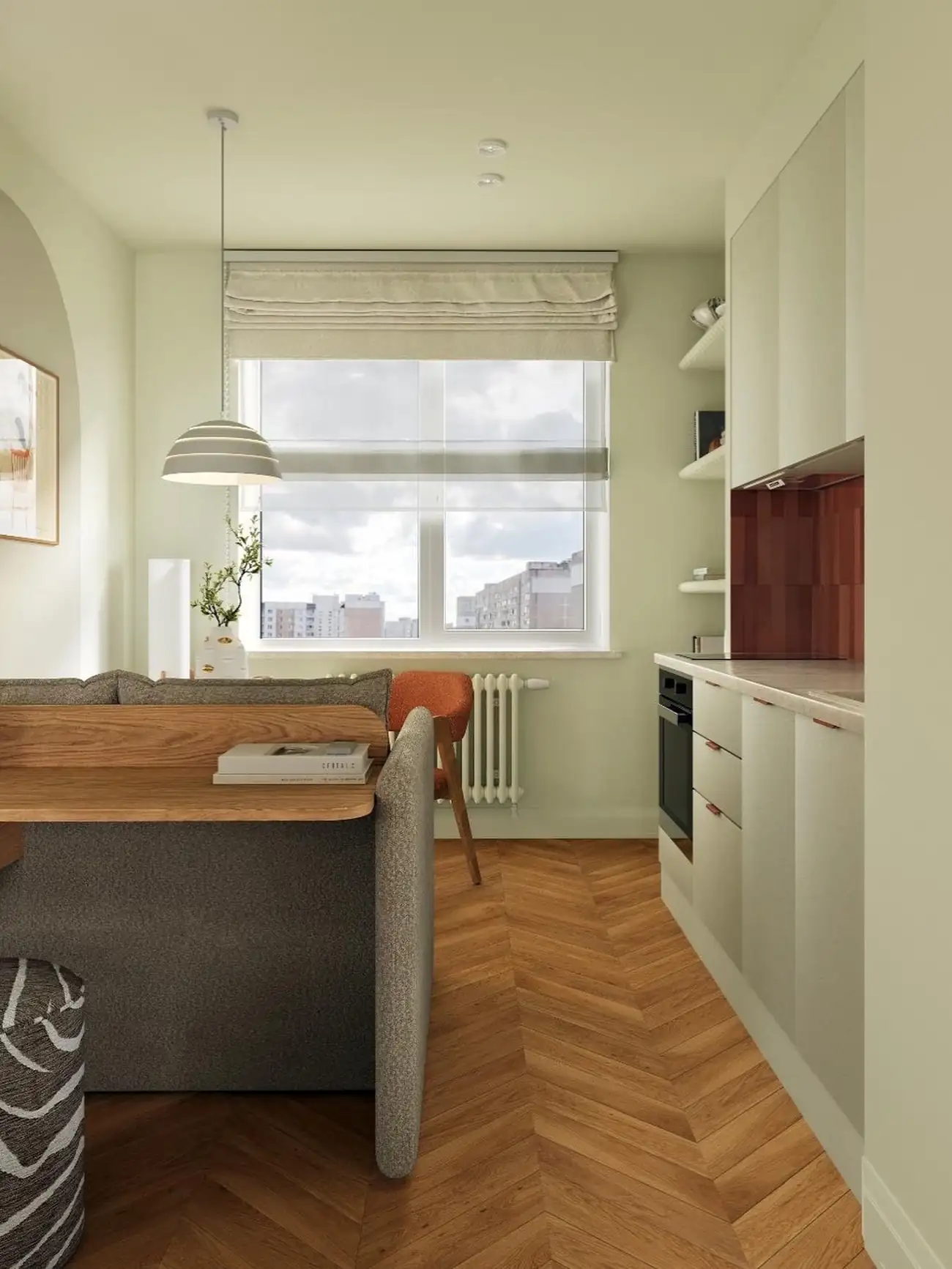 kitchen living room and dining room 27sqm studio contemporary decor