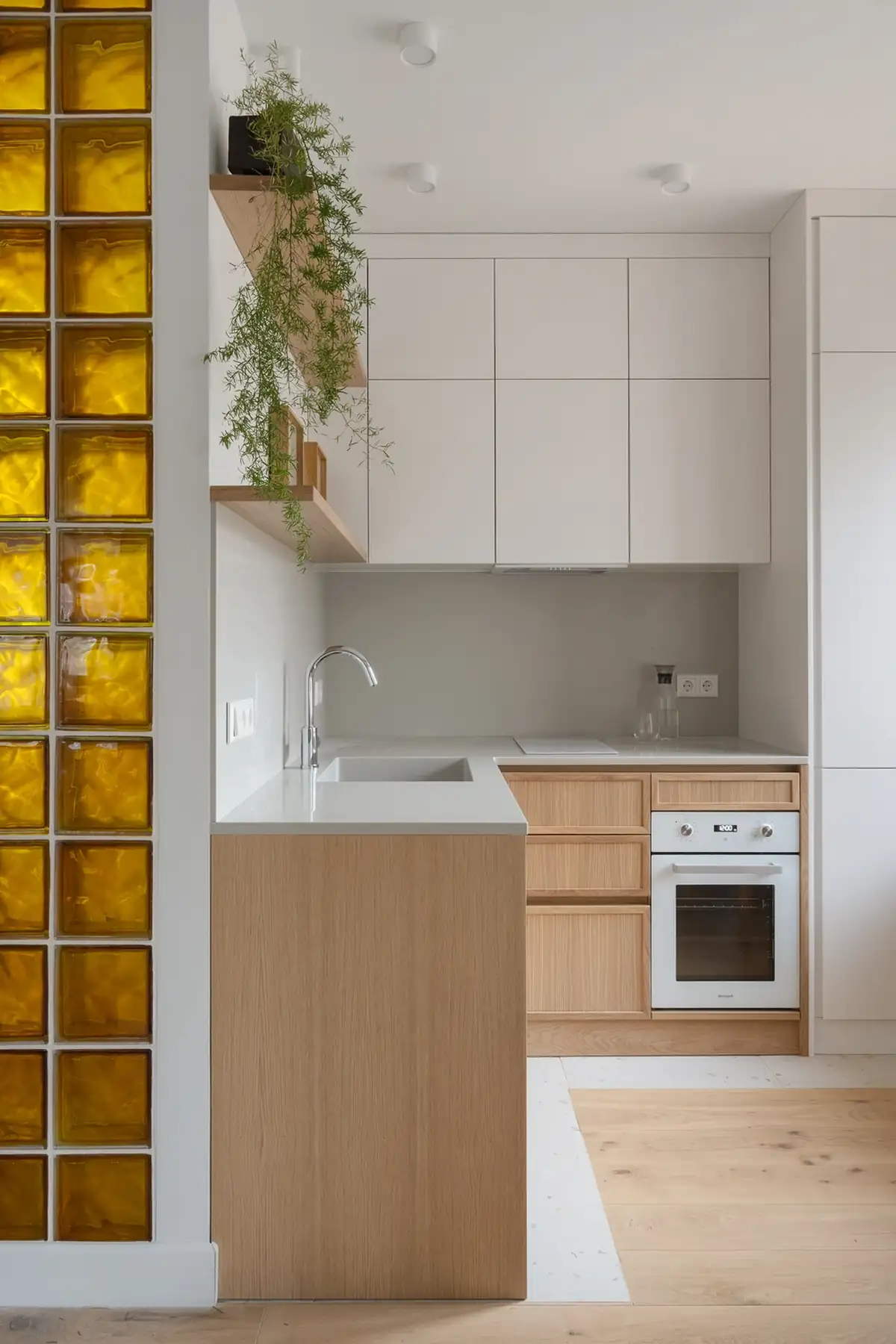 open kitchen contemporary and natural decor one-bedroom apartement 32sqm open kitchen contemporary and natural decor one-bedroom apartement 32sqm