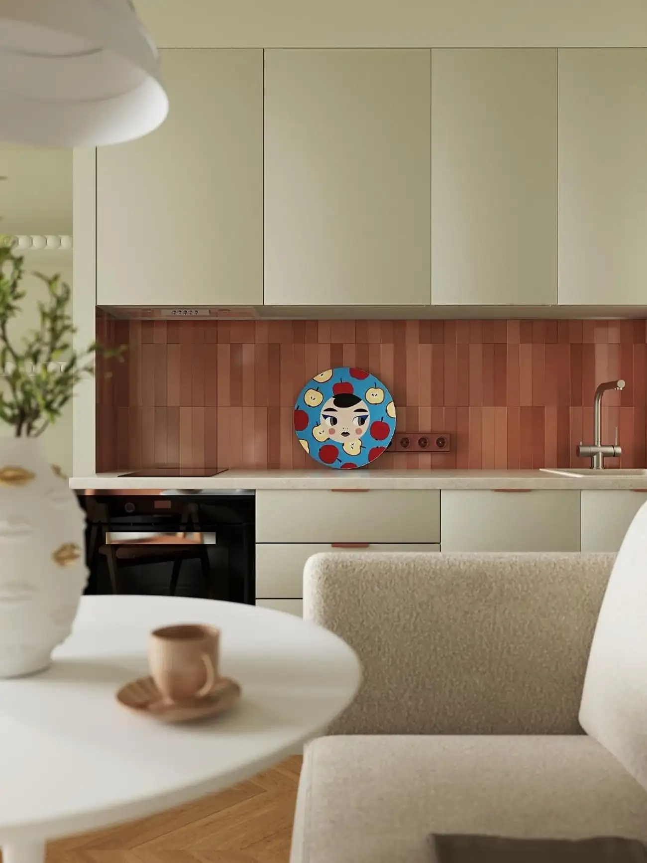 kitchen living room and dining room 27sqm studio contemporary decor