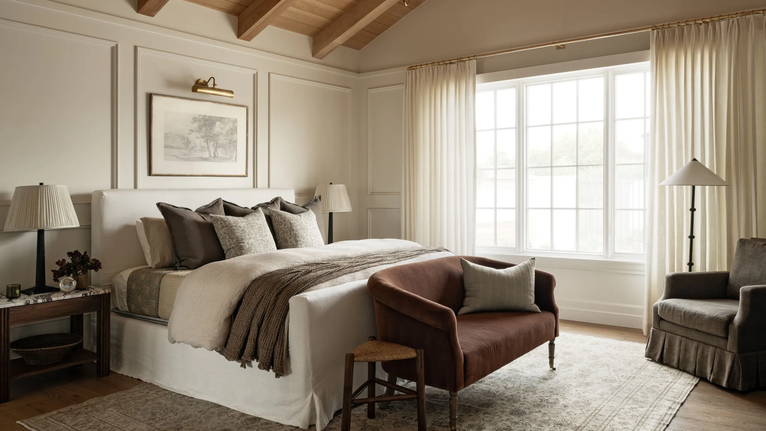 chambre maison neuve décoration classique chic par Studio McGee