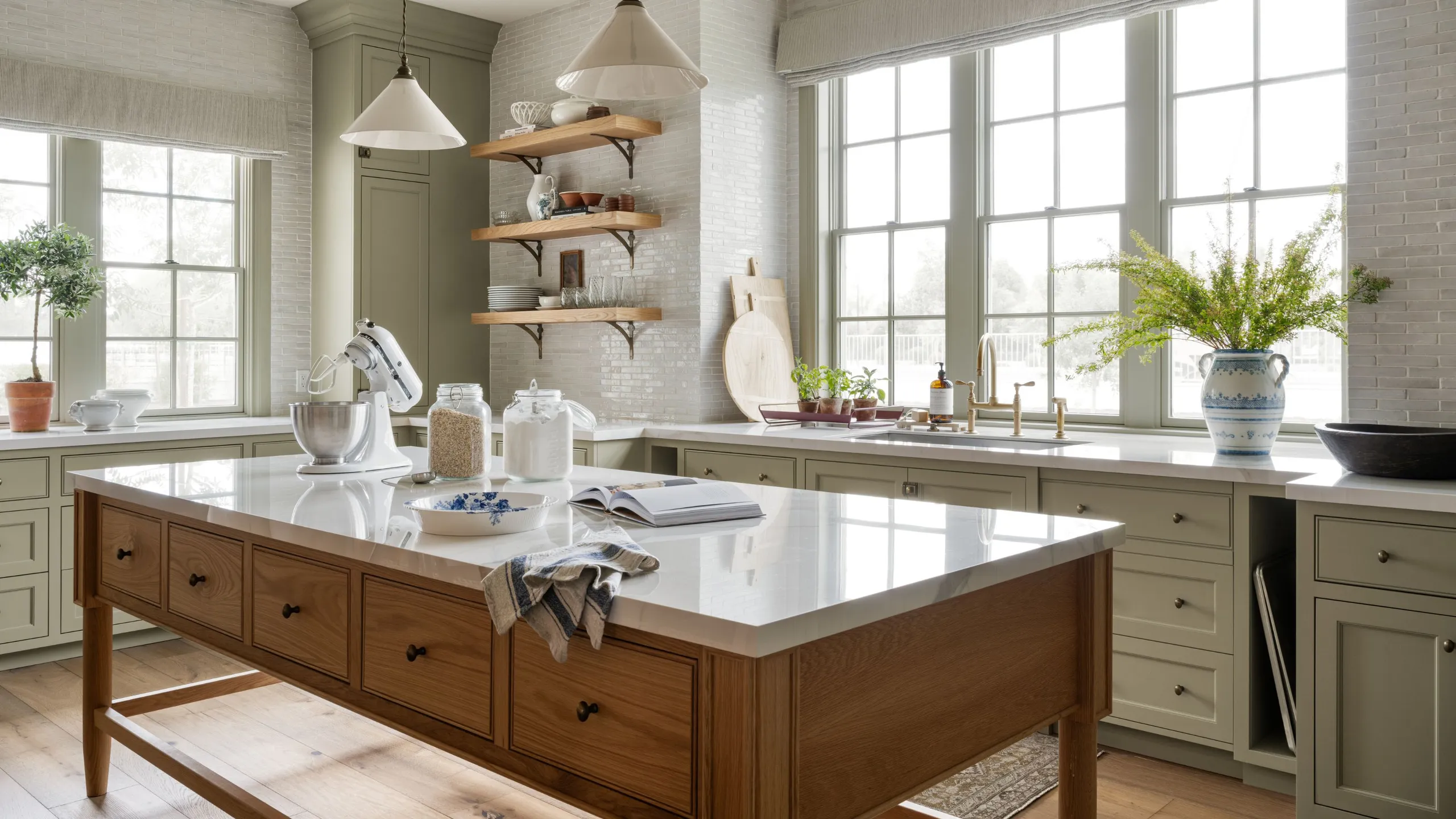 cuisine maison neuve décoration classique chic par Studio McGee