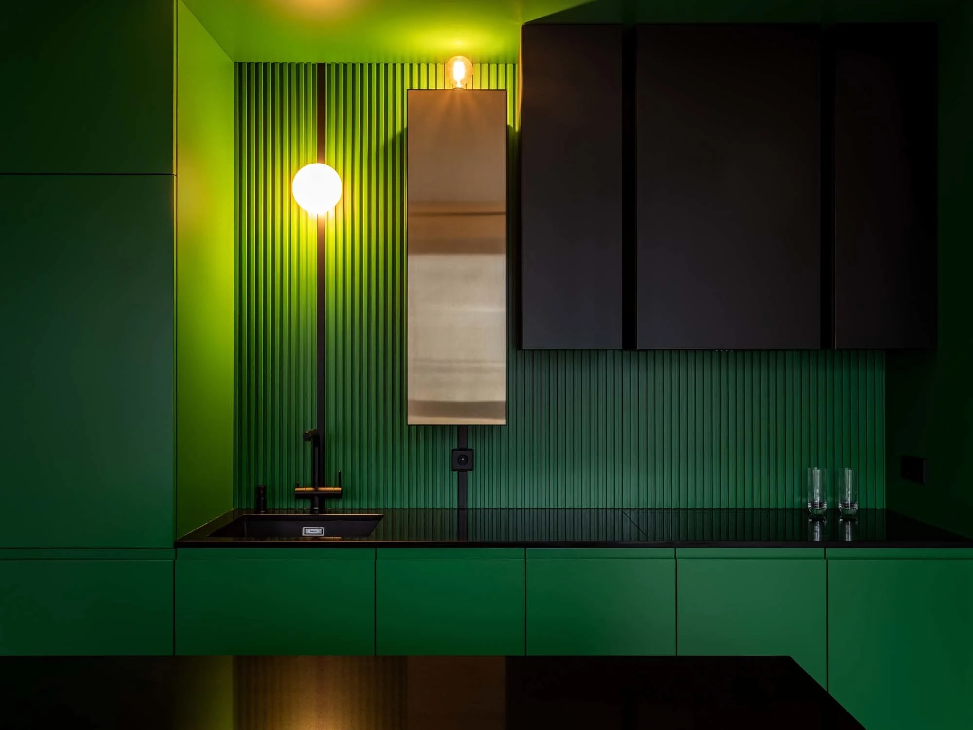 cuisine ouverte verte décoration design colorée cuisine ouverte verte décoration design colorée