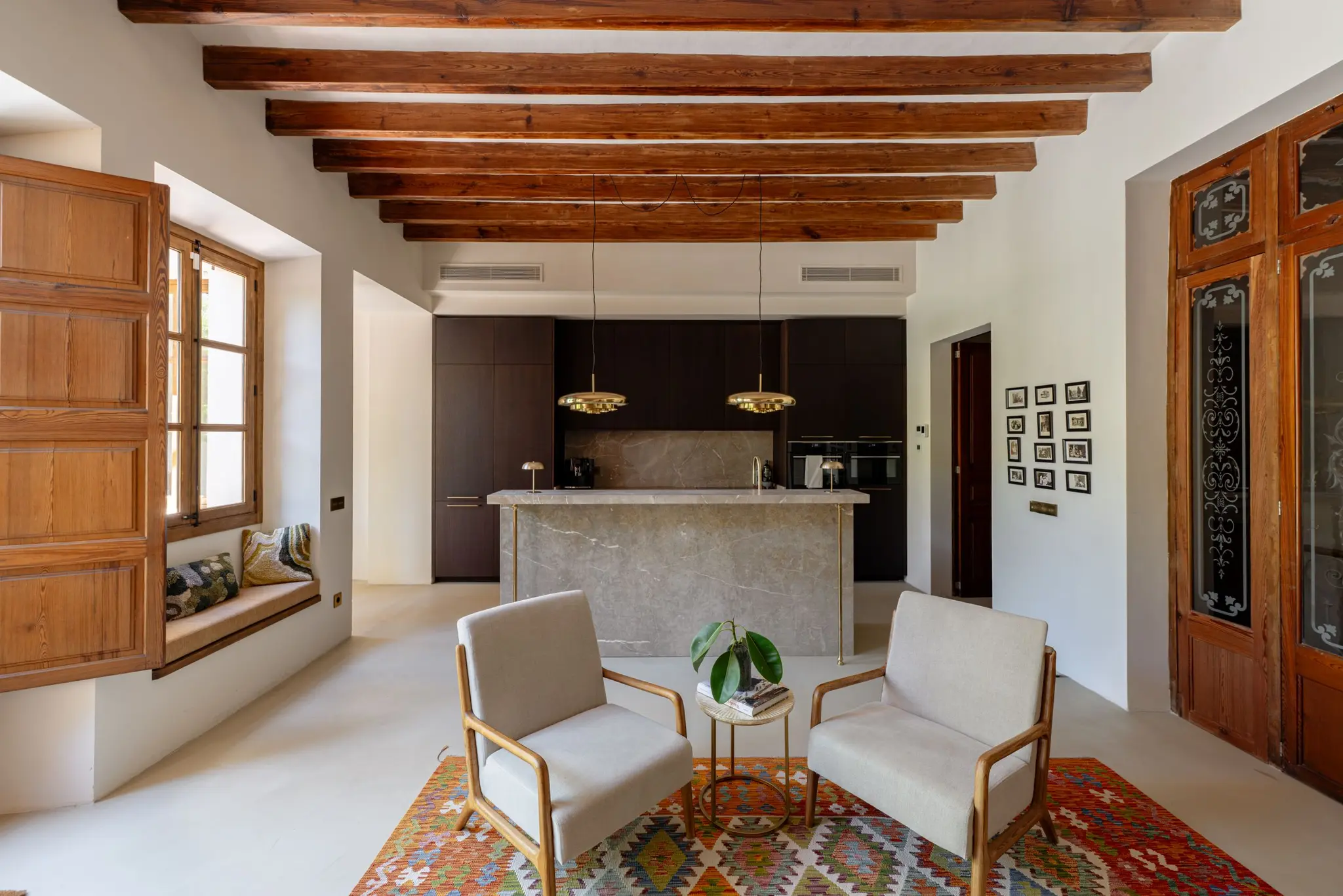 designer kitchen with old beams townhouse in Mallorca with pool Sa Casona by Berrow designer kitchen with old beams townhouse in Mallorca with pool Sa Casona by Berrow