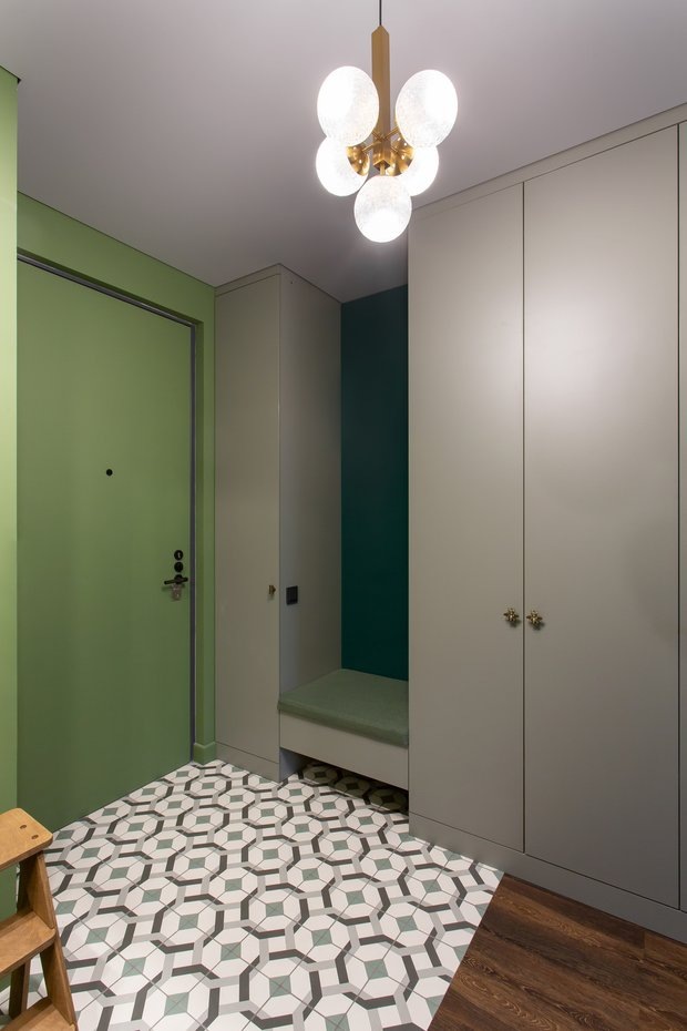 entrée murs verts studio 28m2 avec alcove entrée murs verts studio 28m2 avec alcove