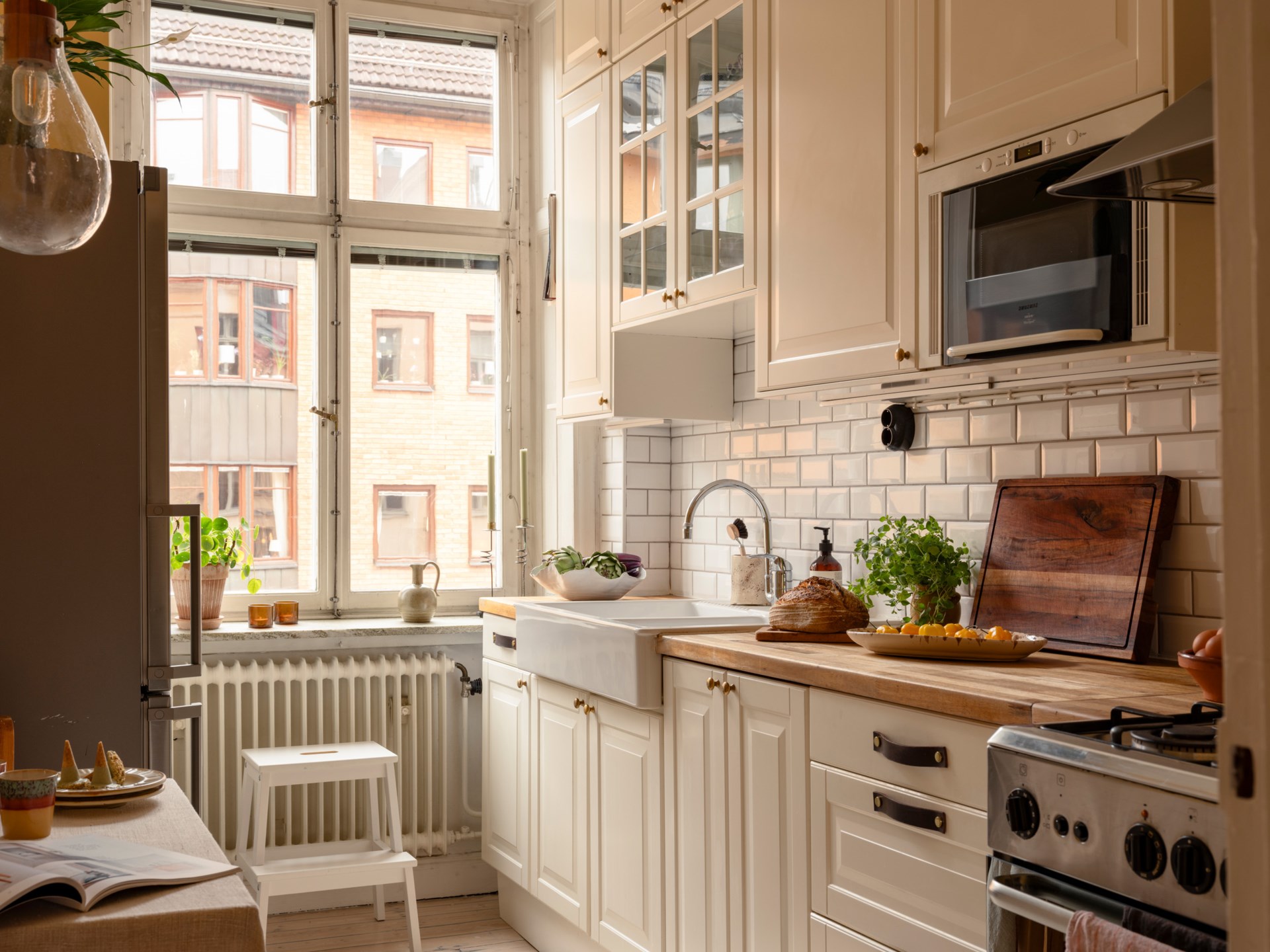 cuisine blanche style campagne studio 34m2 décoration scandinave