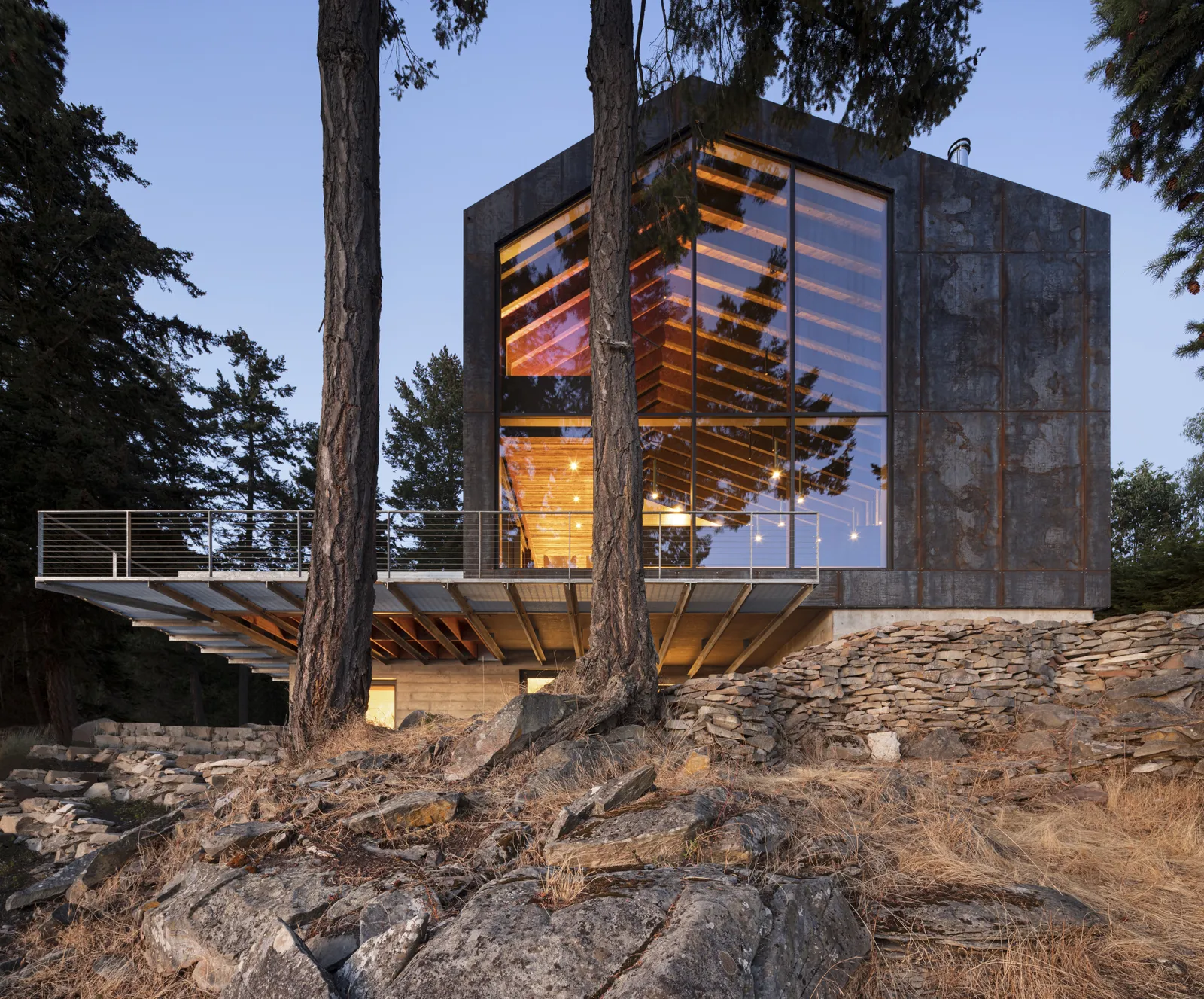 maison vitrée d'architecte décoration contemporaine