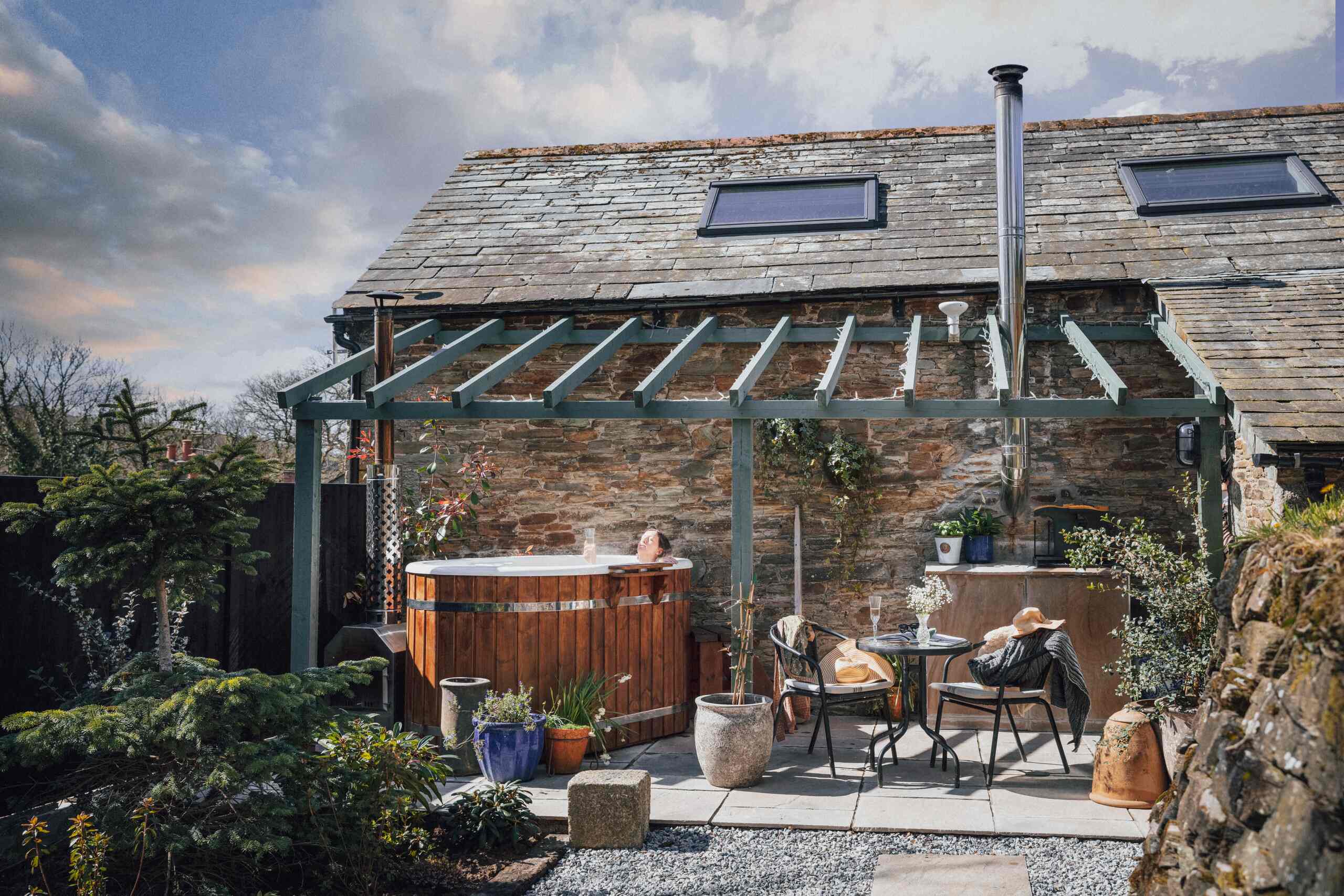 terrasse avec bain nordique