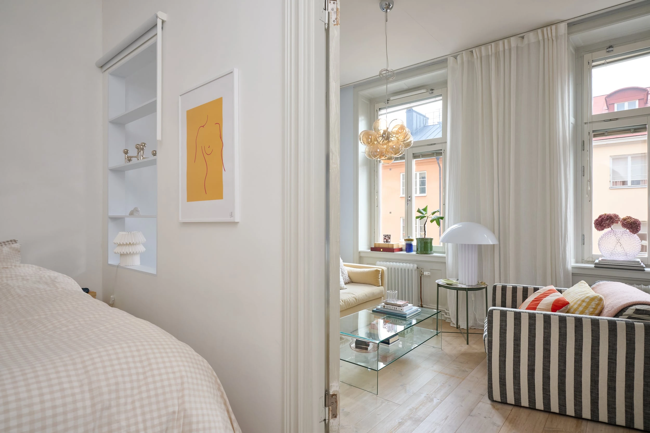 salon et chambre décoration scandinave petit appartement de 49m2 salon et chambre décoration scandinave petit appartement de 49m2