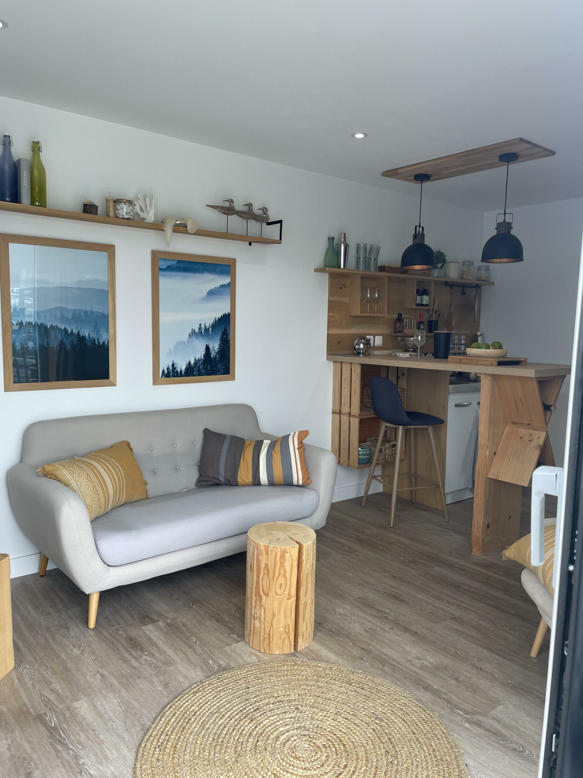 intérieur petite maison française de 56m2 Boximby en bois