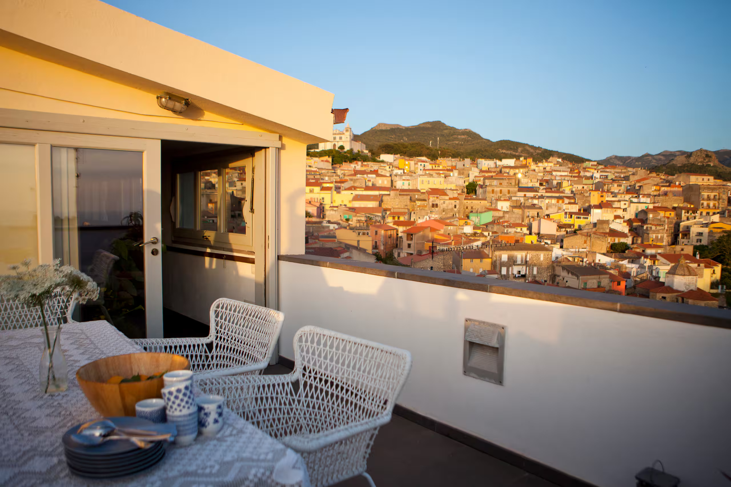 terrasse sur le toit vue ville