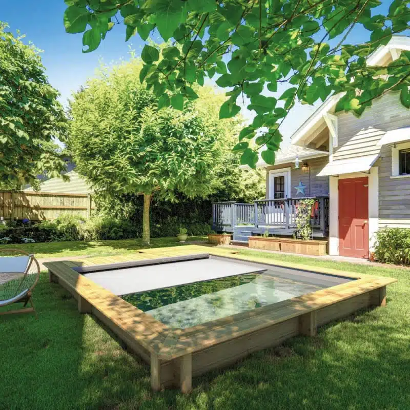 jardin avec mini piscine bois semi enterrée jardin avec mini piscine bois semi enterrée