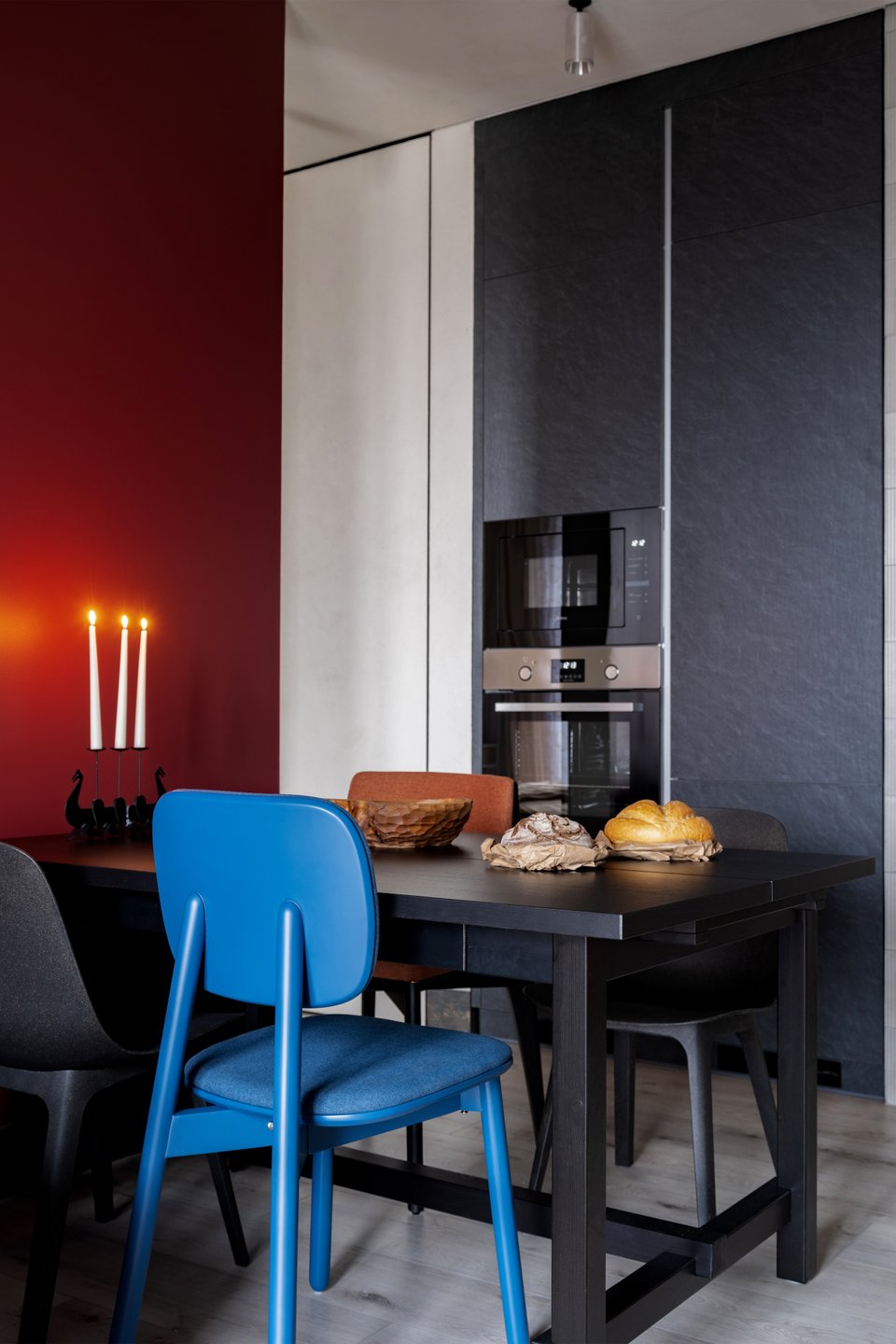 salle à manger et cuisine ouverte deux-pièces 41m2 décoration contemporaine