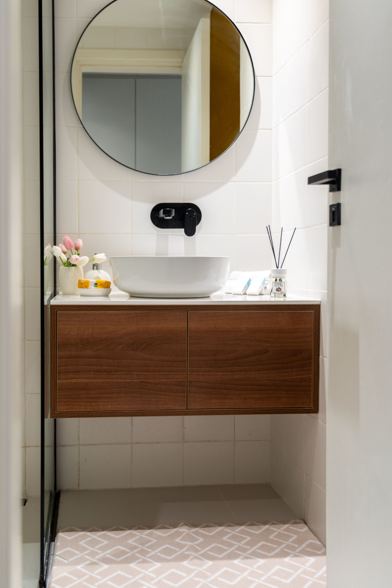 salle de bain contemporaine avec meuble vasque en bois salle de bain contemporaine avec meuble vasque en bois