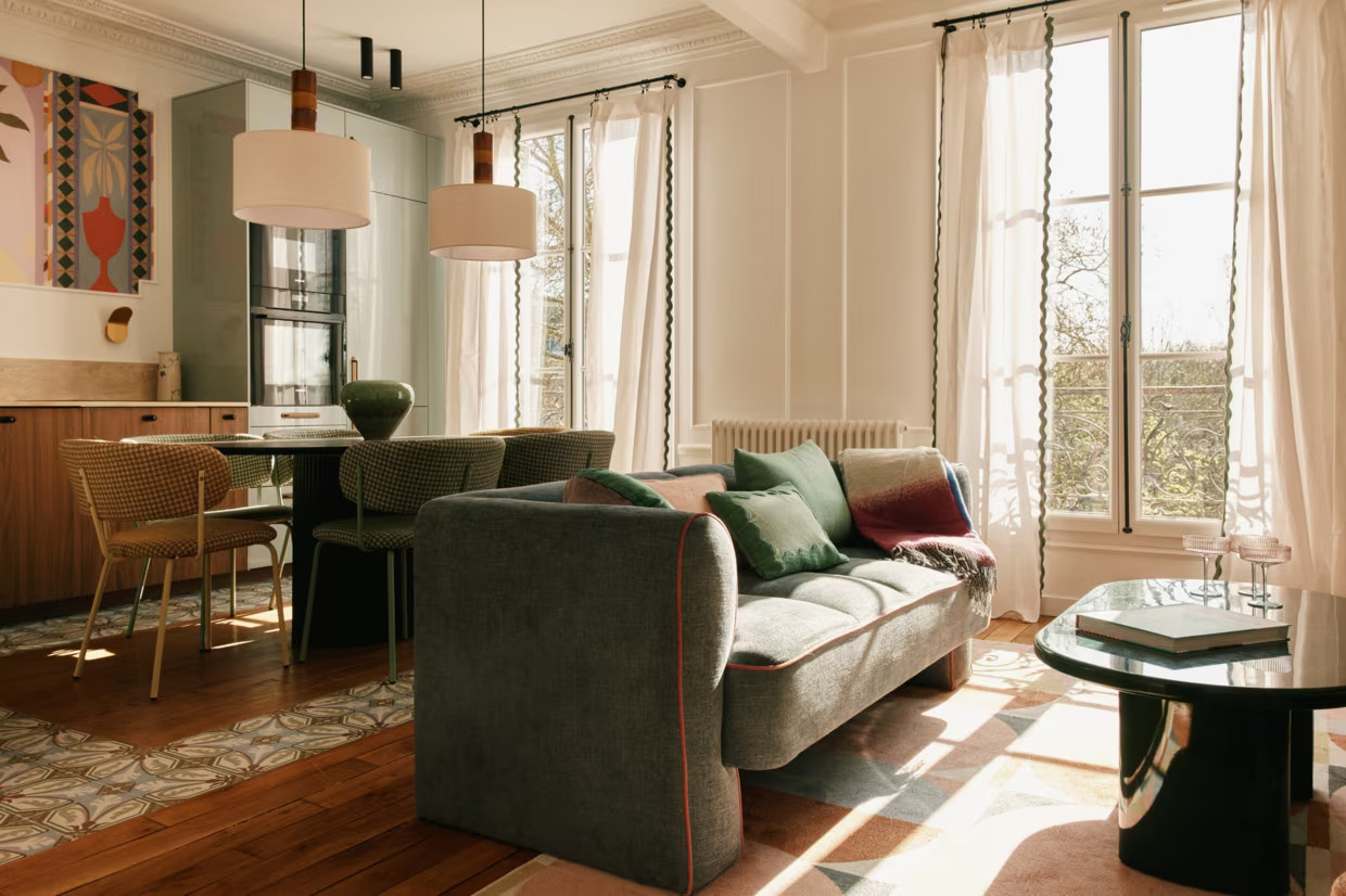 living room apartment in Paris contemporary decor