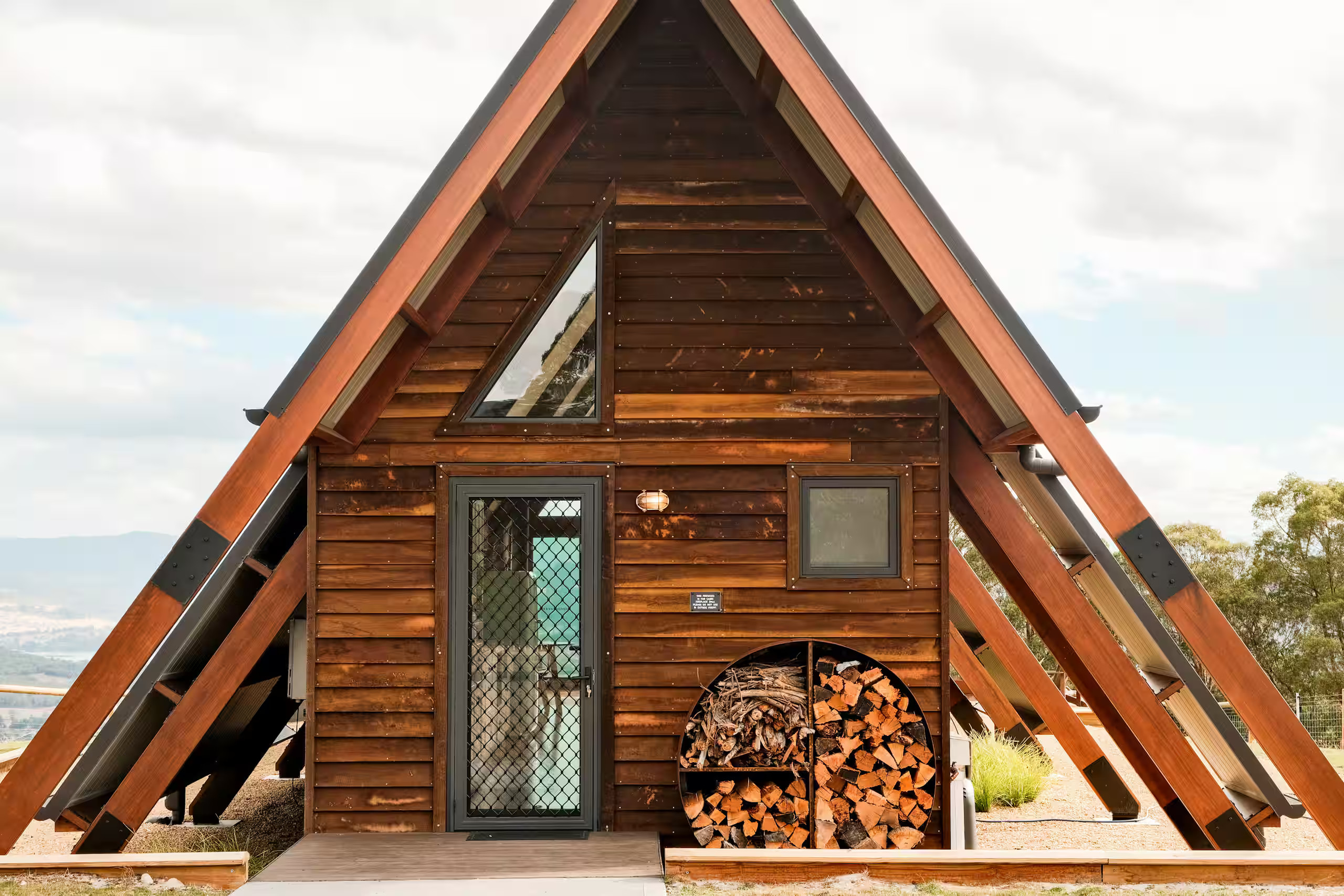 off-grid wooden A-Frame house in Tasmania off-grid wooden A-Frame house in Tasmania