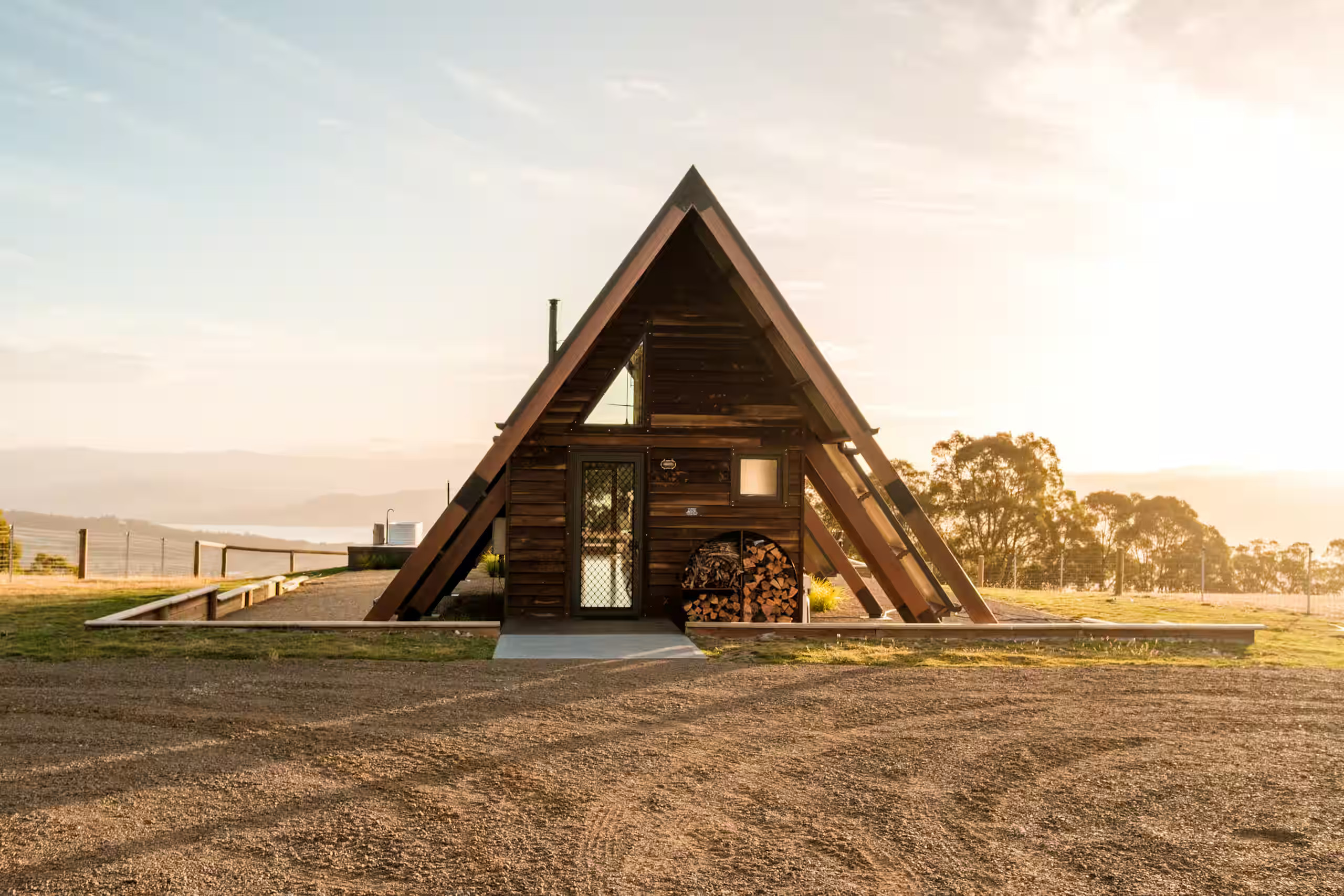 off-grid wooden A-Frame house in Tasmania off-grid wooden A-Frame house in Tasmania