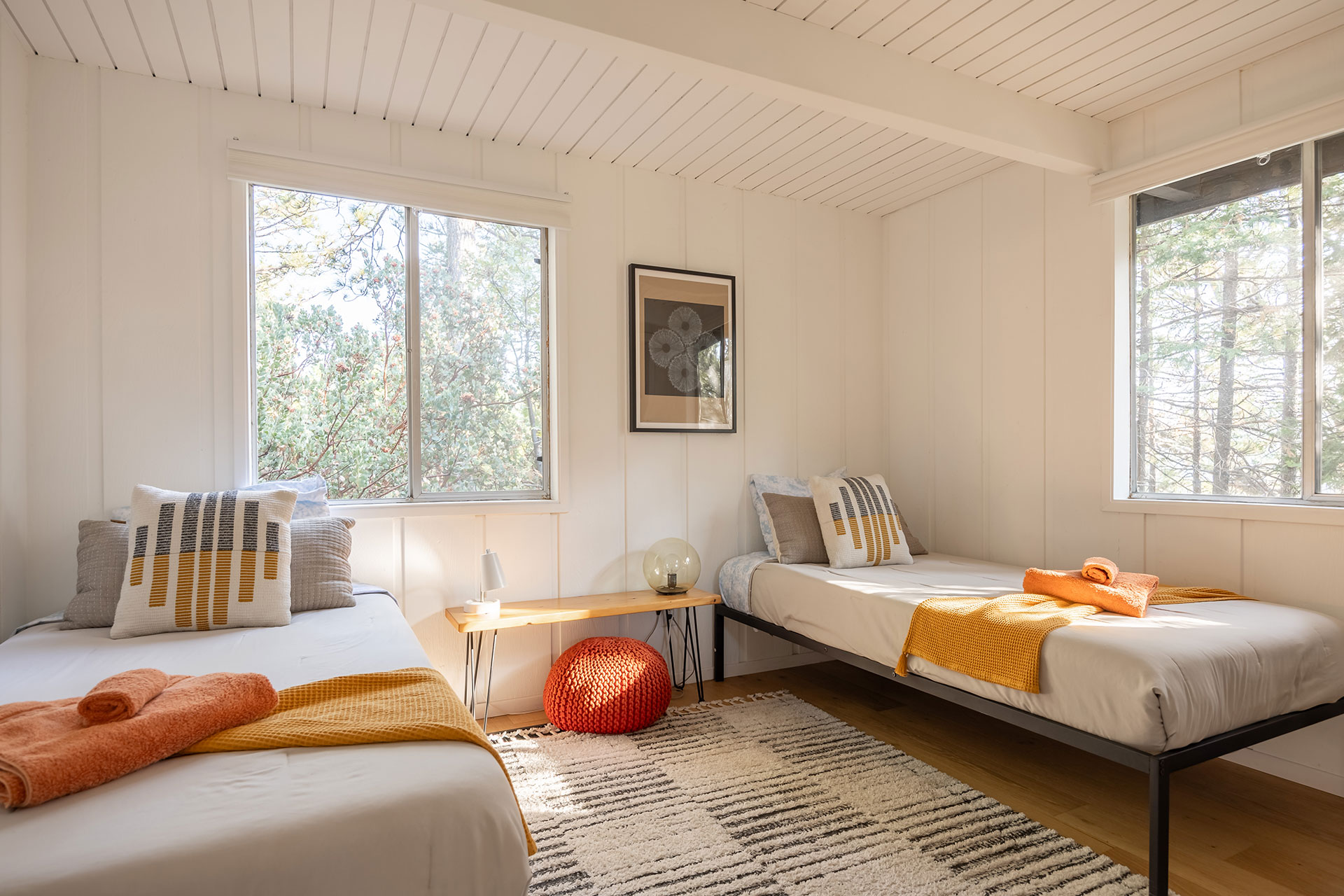 chambre décoration contemporaine maison A-Frame Californie