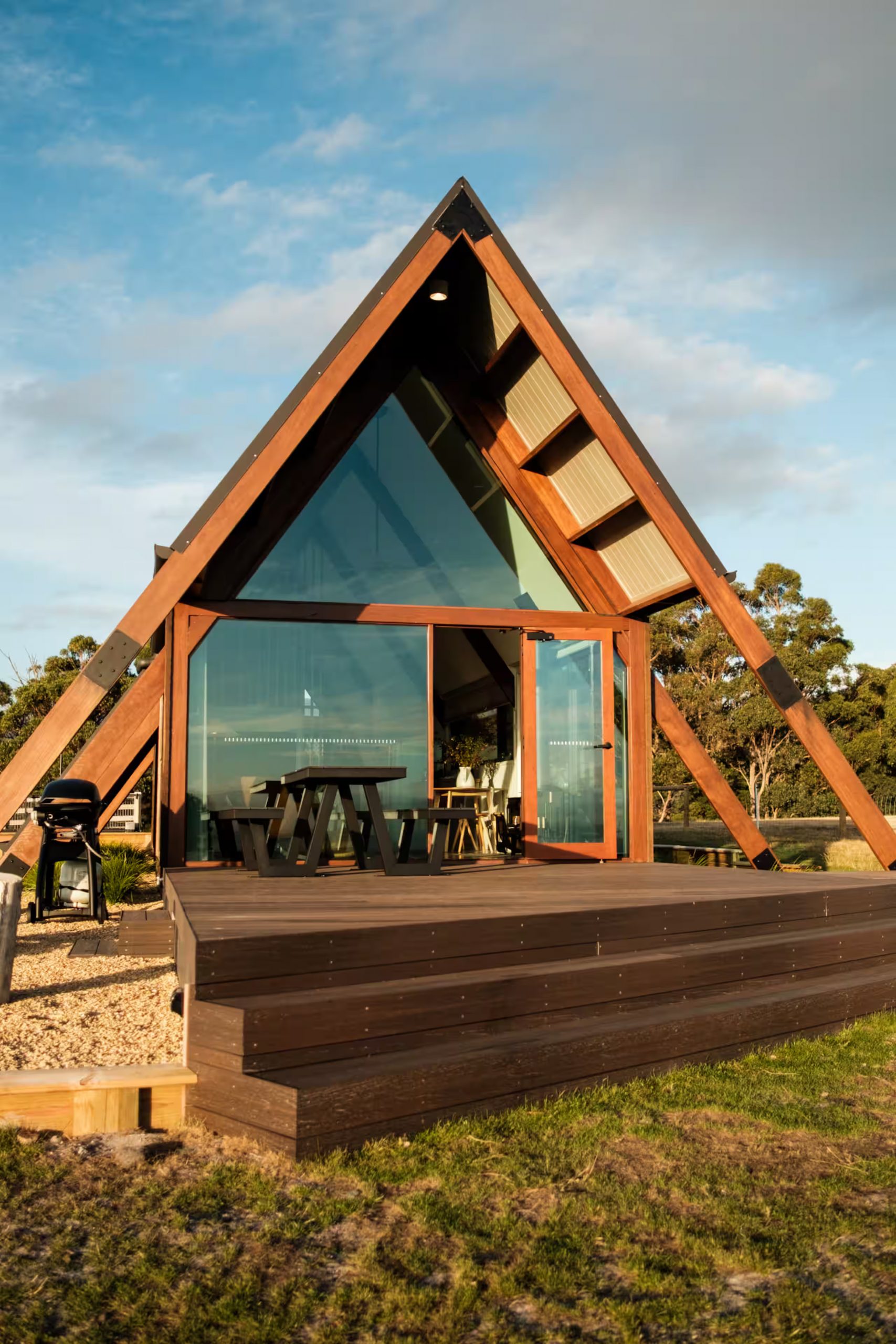 off-grid wooden A-Frame house in Tasmania off-grid wooden A-Frame house in Tasmania