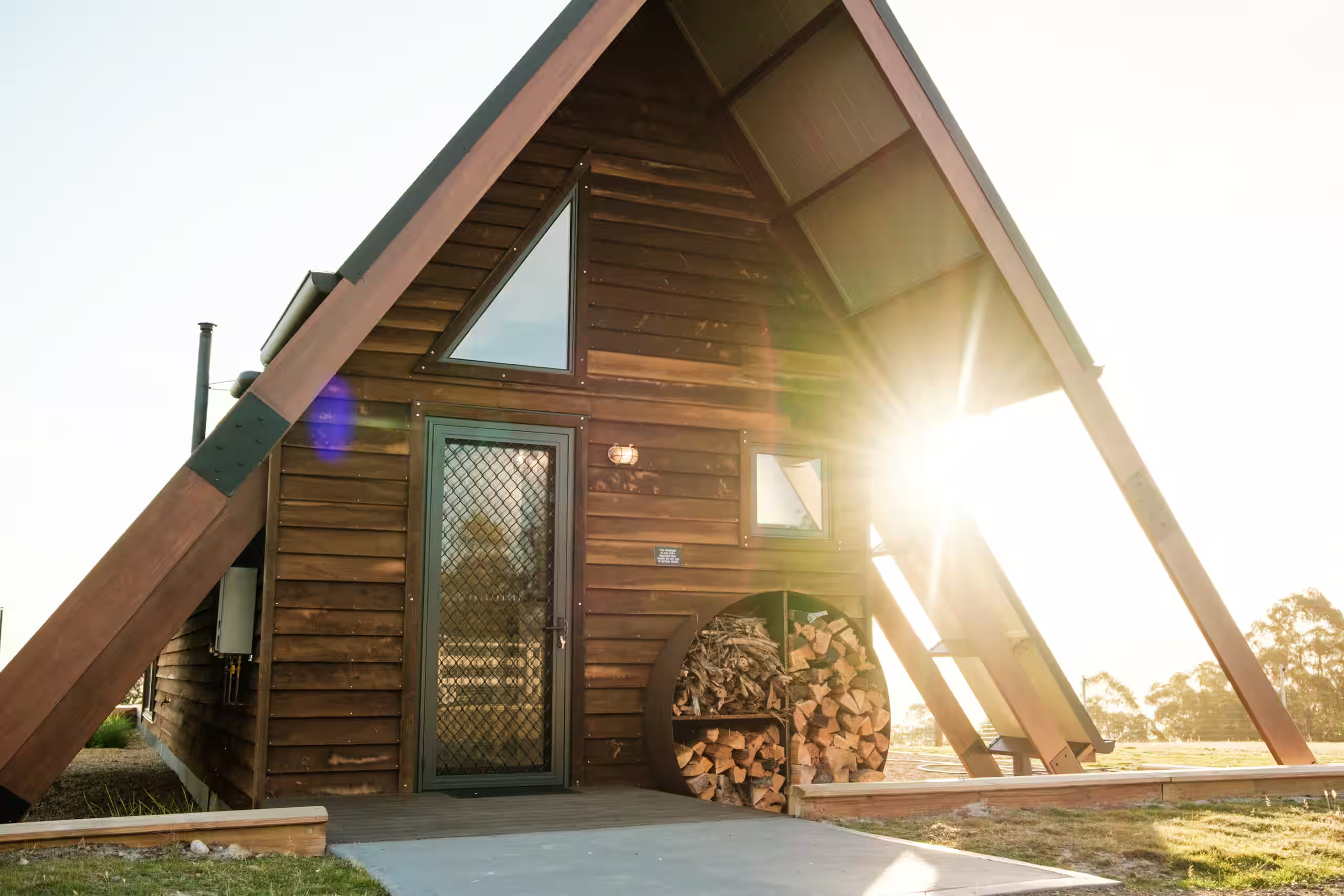 off-grid wooden A-Frame house in Tasmania off-grid wooden A-Frame house in Tasmania