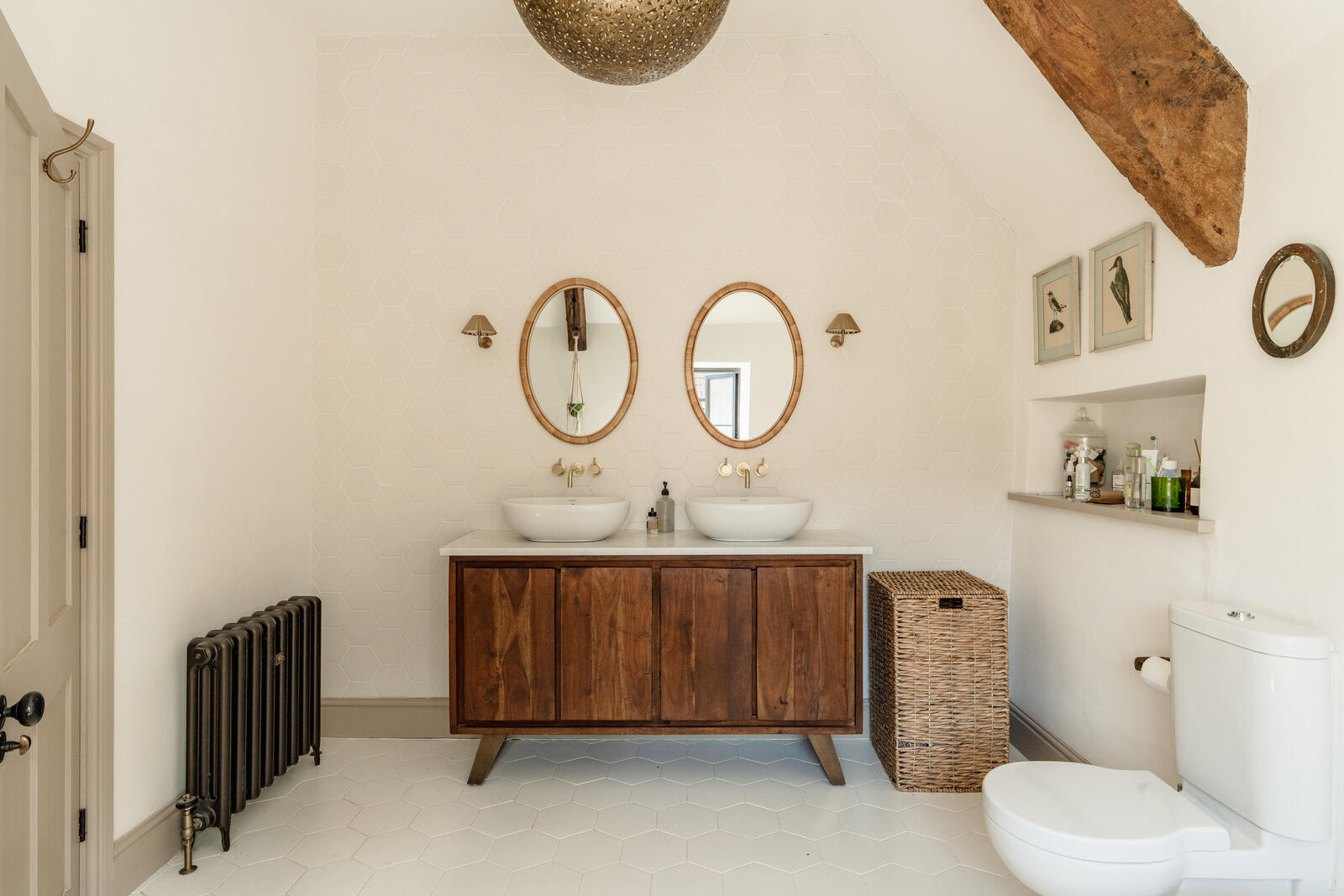 modern attic bathroom with beams modern attic bathroom with beams