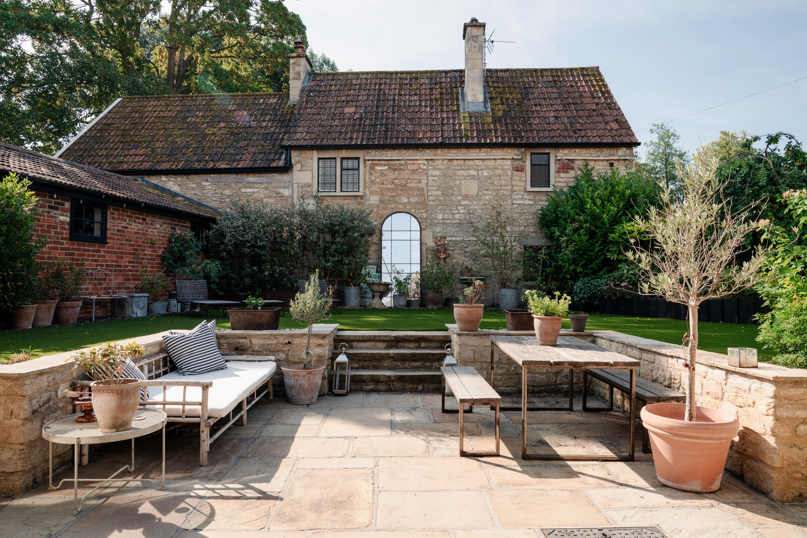 back garden Tudor-style village house back garden Tudor-style village house