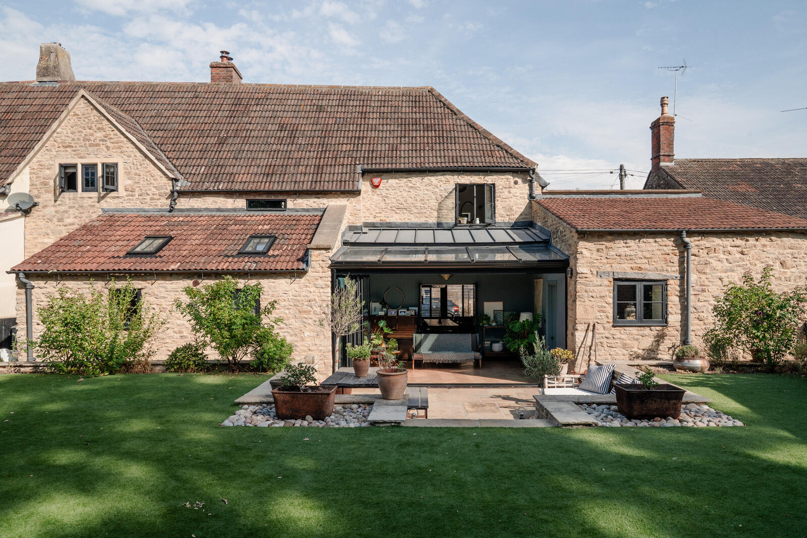 back garden Tudor-style village house back garden Tudor-style village house