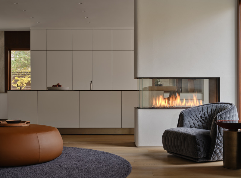 living room contemporary house with fireplace