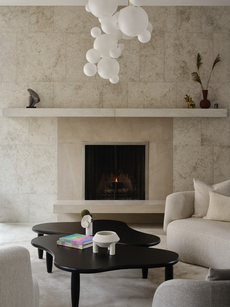 living room contemporary house with fireplace