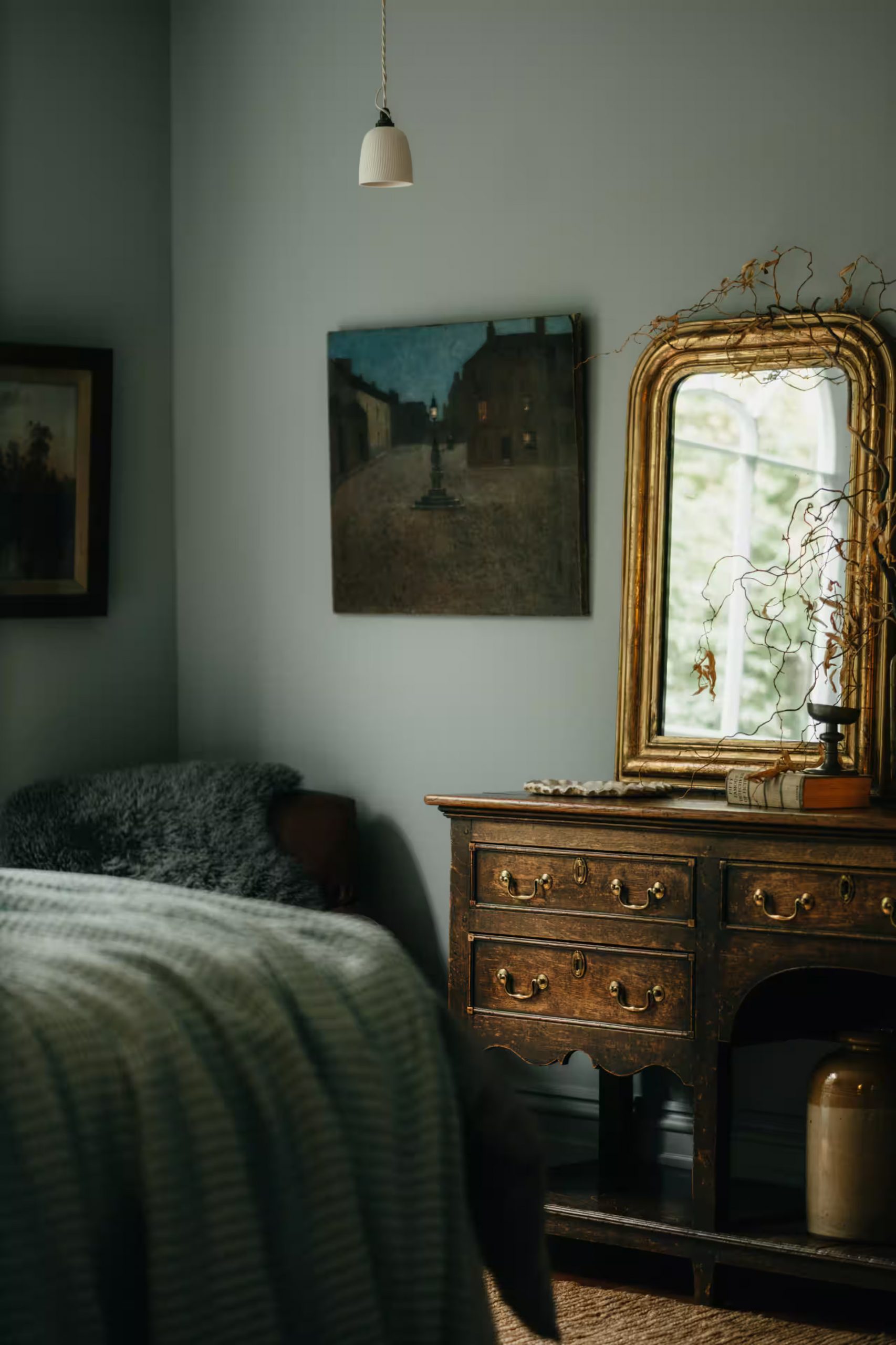 chambre verte décoration classique chic maison victorienne