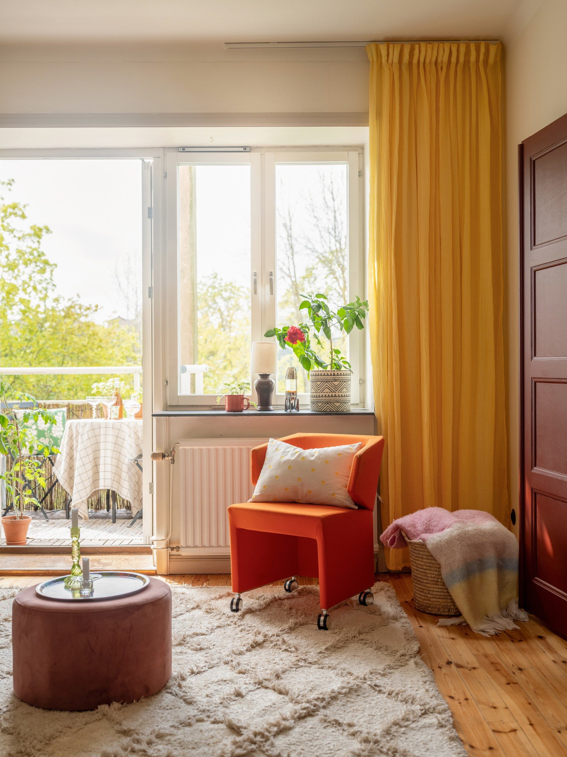 salon décoration vintage et scandinave deux-pièces 42m2 